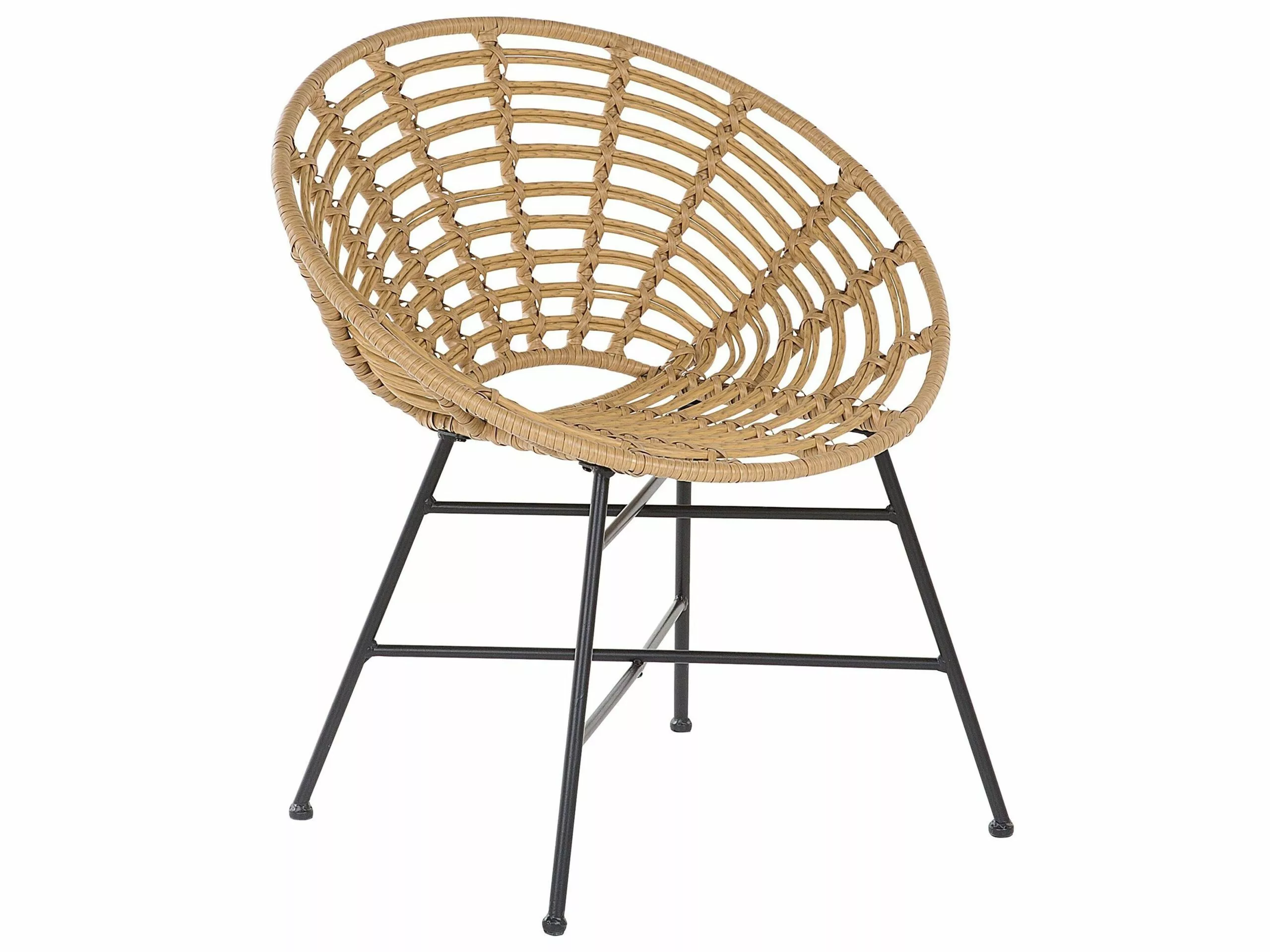 Beliani Zestaw 2 Krzeseł Z Technorattanu Naturalny ACERRA - obrazek 4