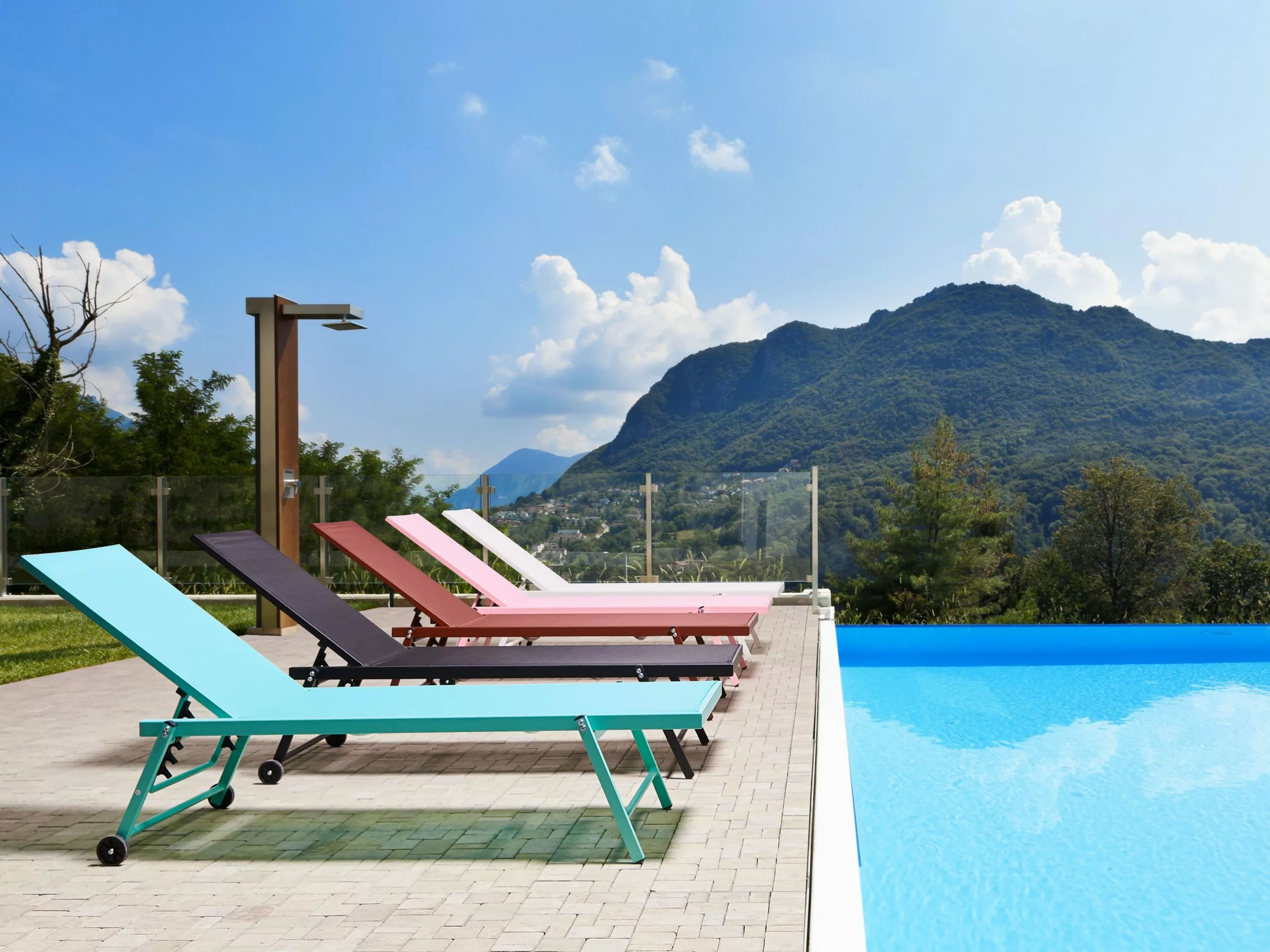 Beliani Leżak Ogrodowy Turkusowy PORTOFINO - obrazek 4