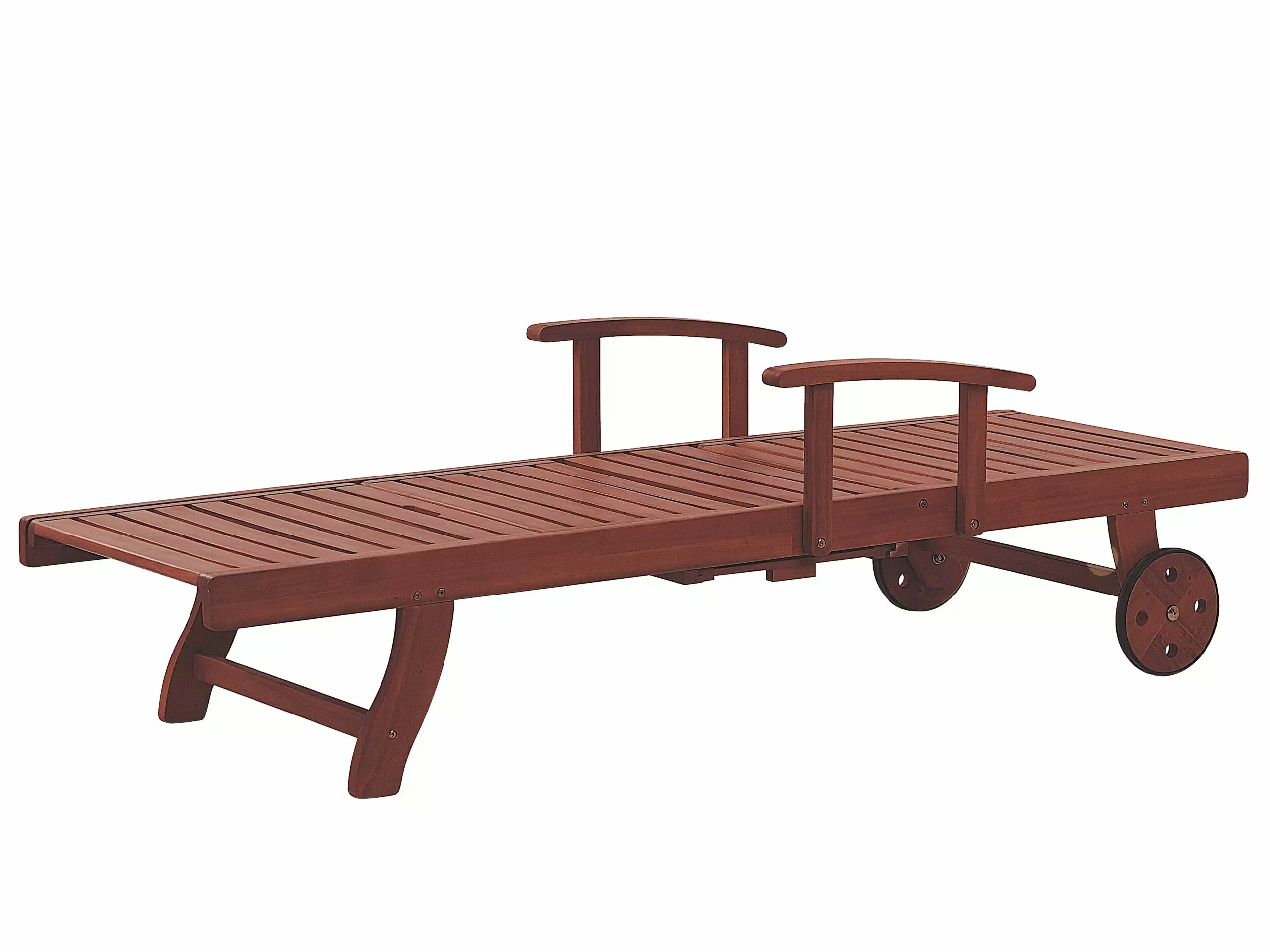 Beliani Leżak Ogrodowy Drewno Akacjowe Z Poduszką Białą TOSCANA - obrazek 10