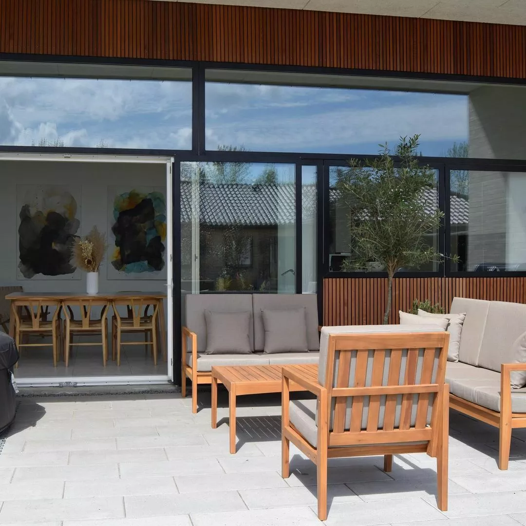 Beliani Zestaw Ogrodowy Drewniany 7-osobowy Szary PATAJA - obrazek 5