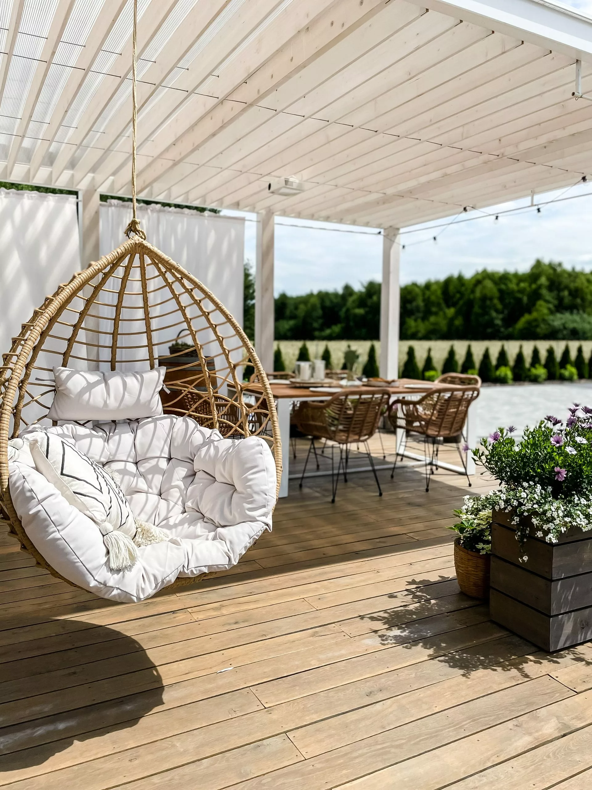 Beliani Fotel Wiszący Ze Stojakiem Z Technorattanu Naturalny ARSITA - obrazek 9