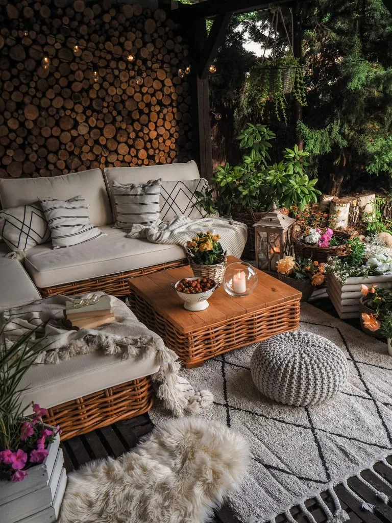 Beliani Zestaw Ogrodowy Rattanowy 4-osobowy Lewostronny Naturalny VARALLO - obrazek 5