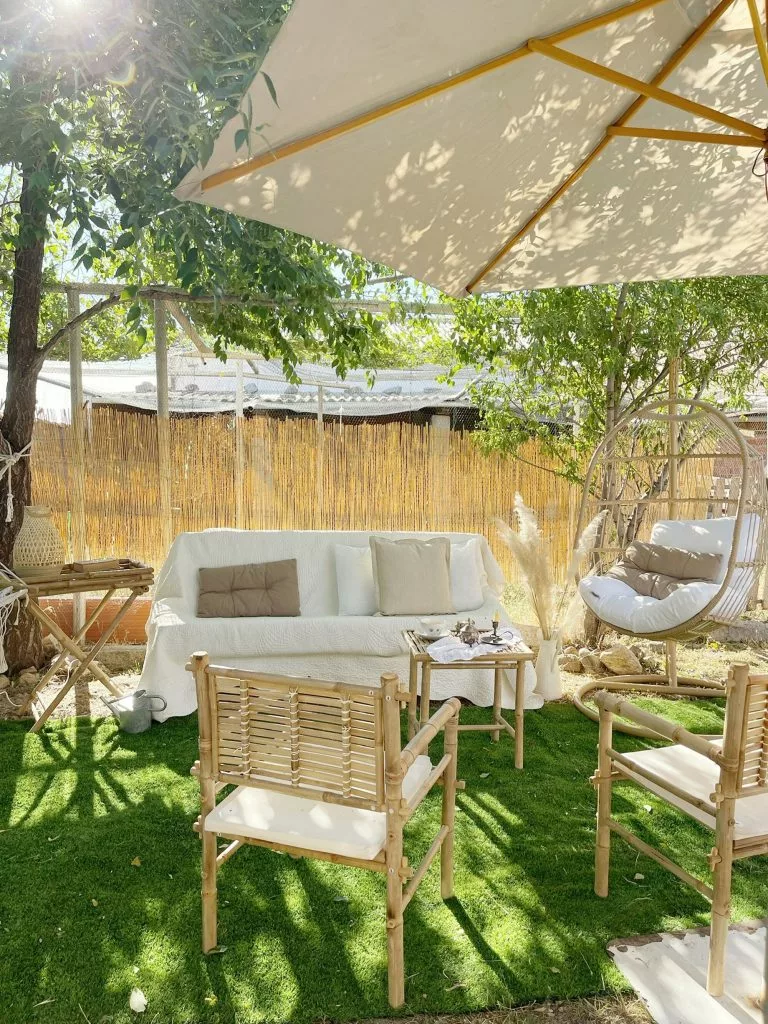 Beliani Fotel Wiszący Ze Stojakiem Z Technorattanu Naturalny ALBA - obrazek 7