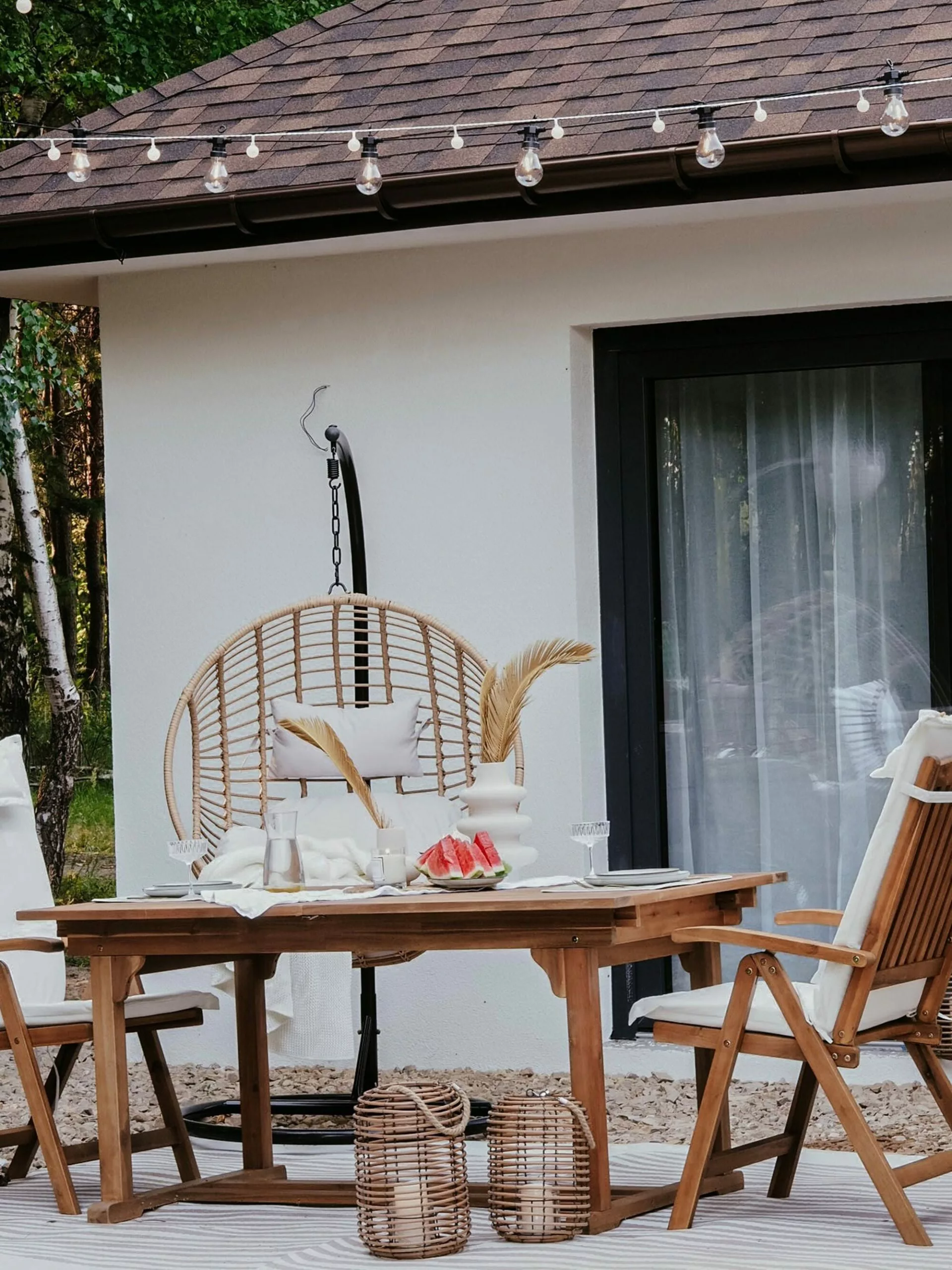 Beliani Fotel Wiszący Ze Stojakiem Z Technorattanu Naturalny ASPIO - obrazek 10