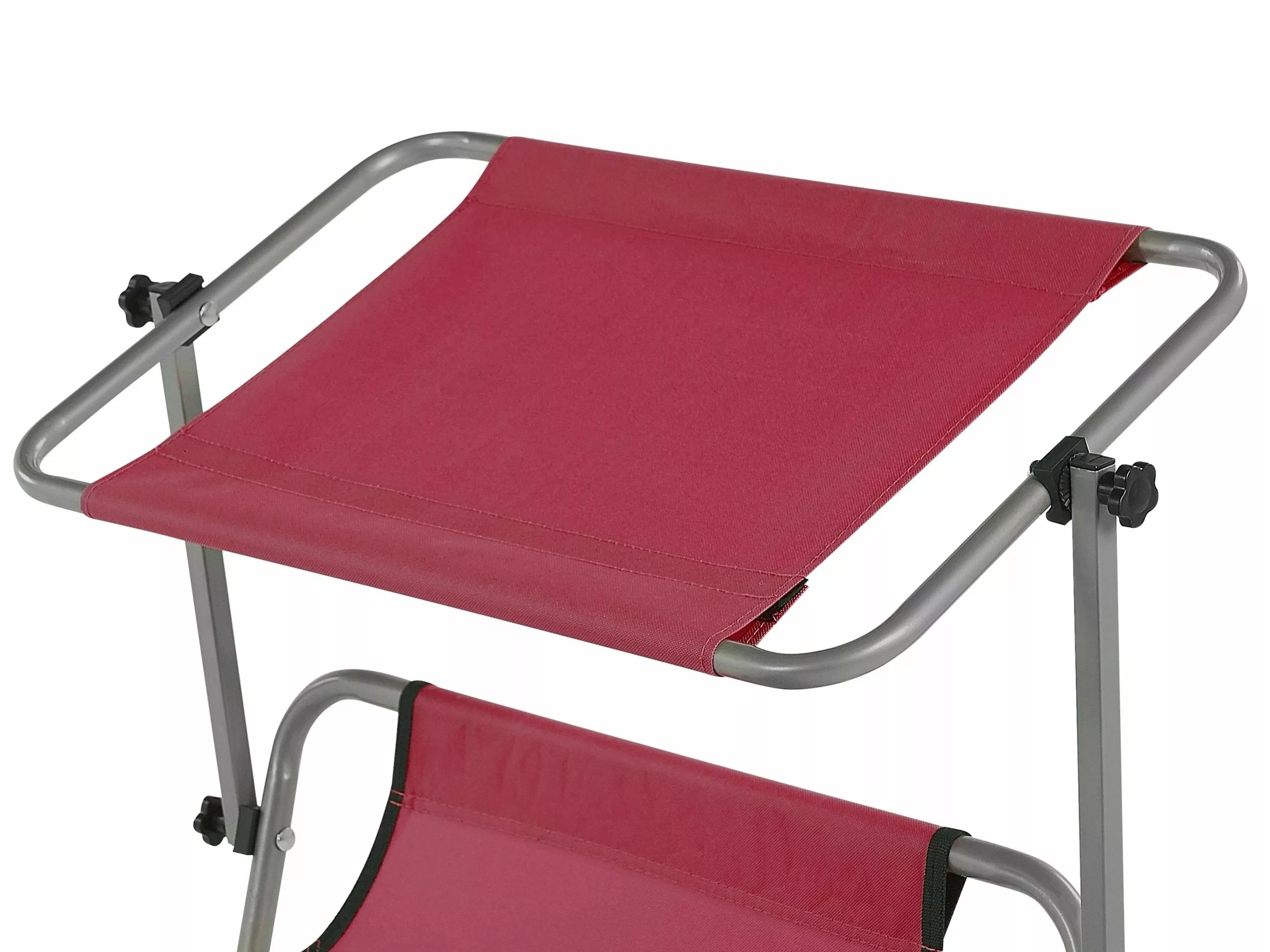 Beliani Leżak Ogrodowy Z Daszkiem Burgundowy FOLIGNO - obrazek 9