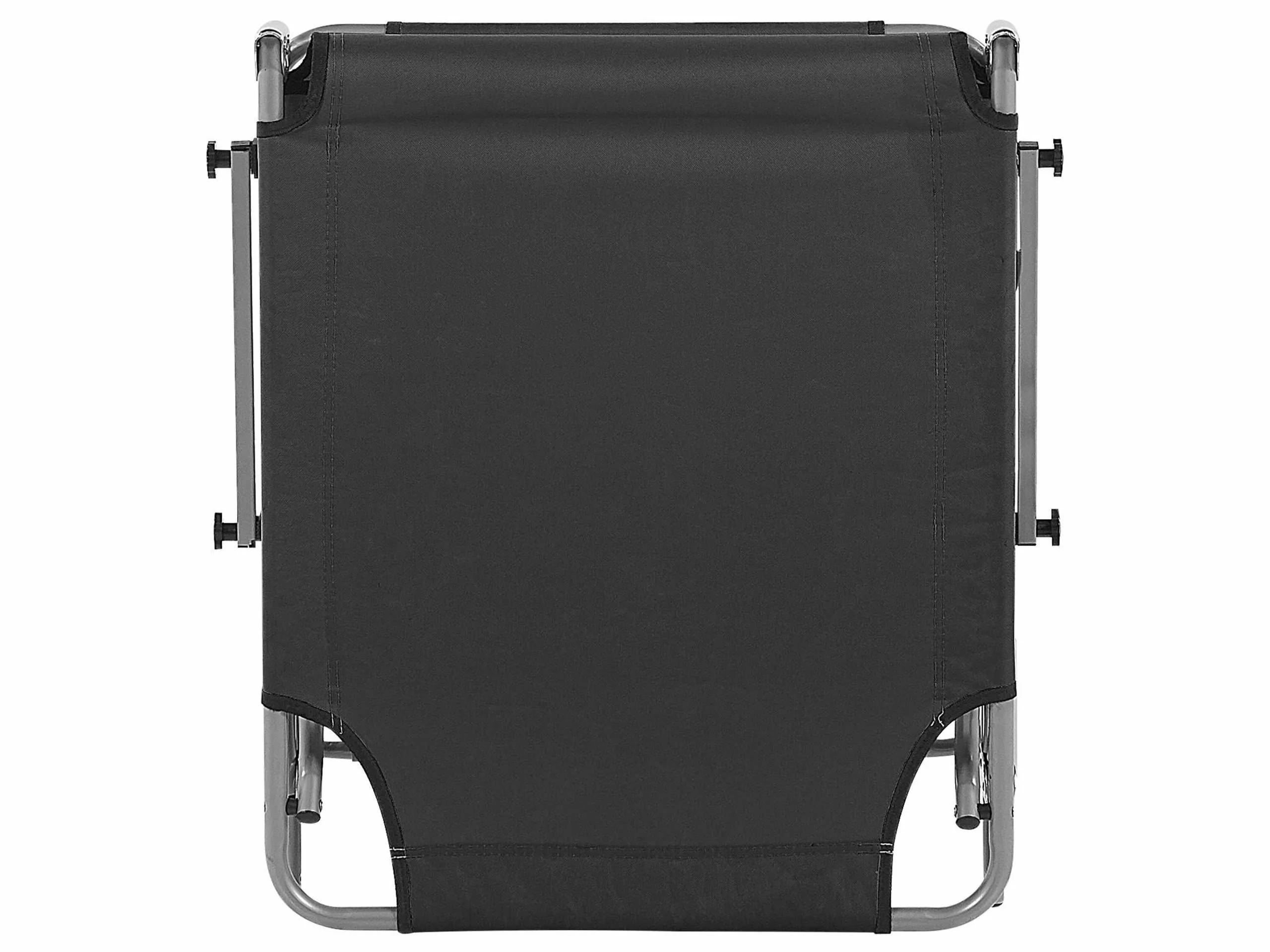 Beliani Leżak Ogrodowy Z Daszkiem Czarny FOLIGNO - obrazek 8