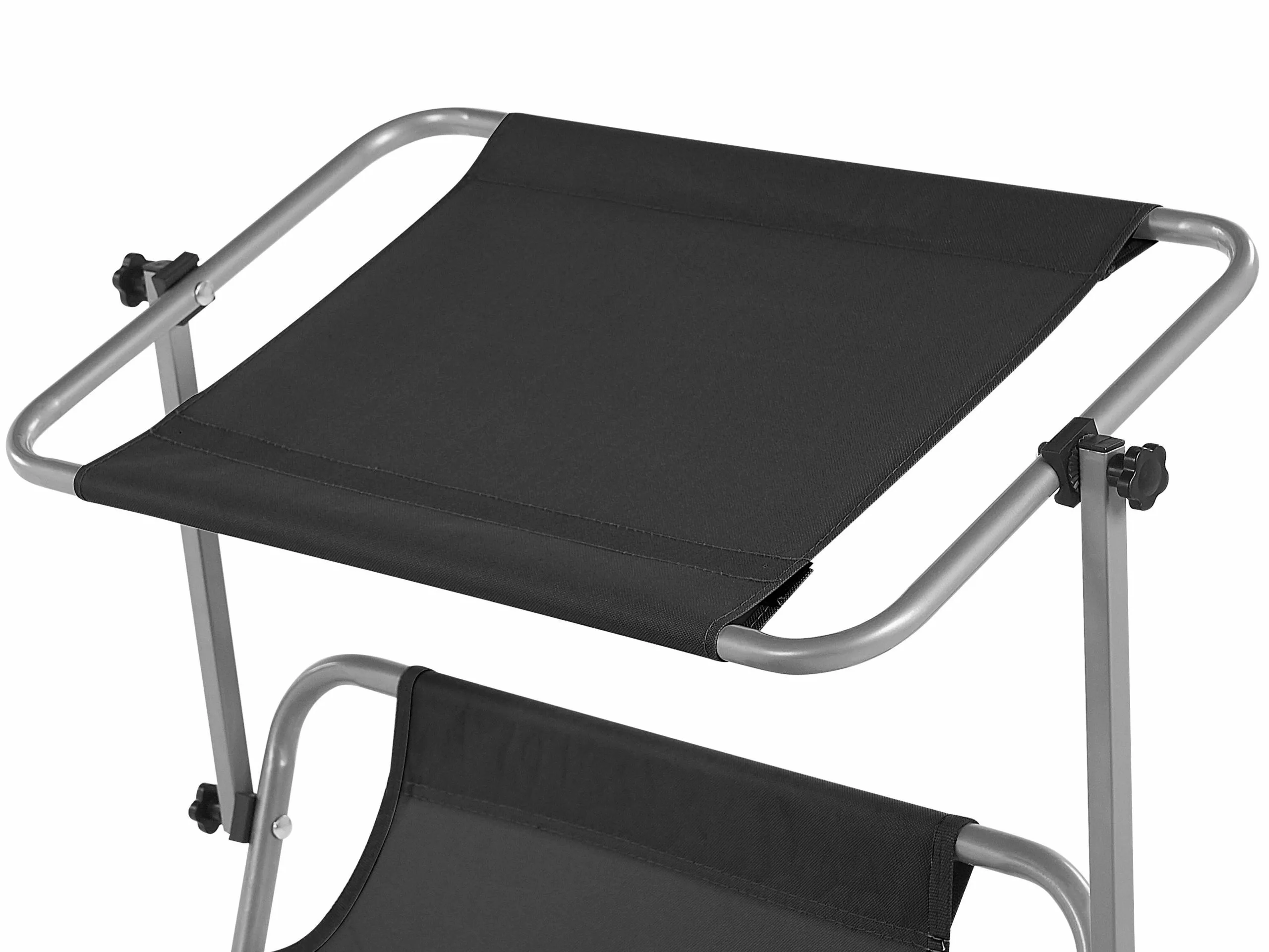 Beliani Leżak Ogrodowy Z Daszkiem Czarny FOLIGNO - obrazek 9