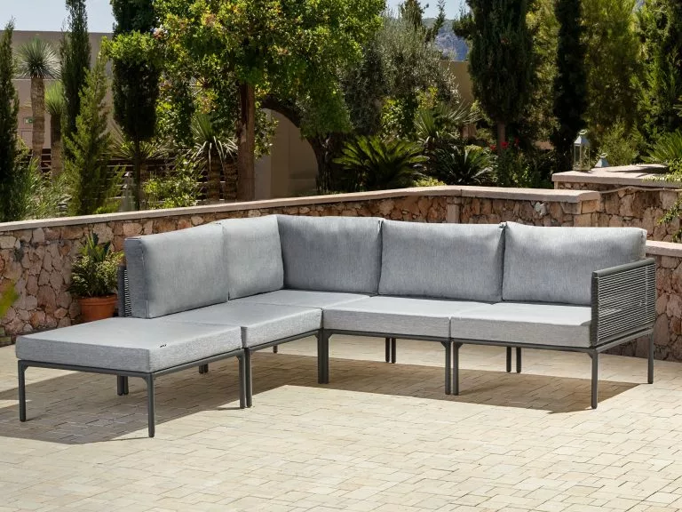 Beliani Zestaw Ogrodowy Aluminiowy 6-osobowy Szary FORANO - obrazek 6