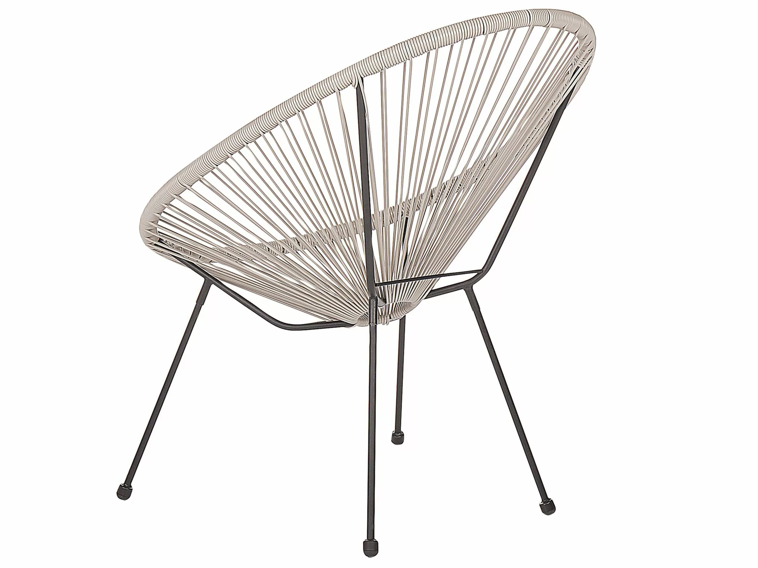 Beliani Zestaw Mebli Balkonowych Z Technorattanu Jasnoszary ACAPULCO II - obrazek 9