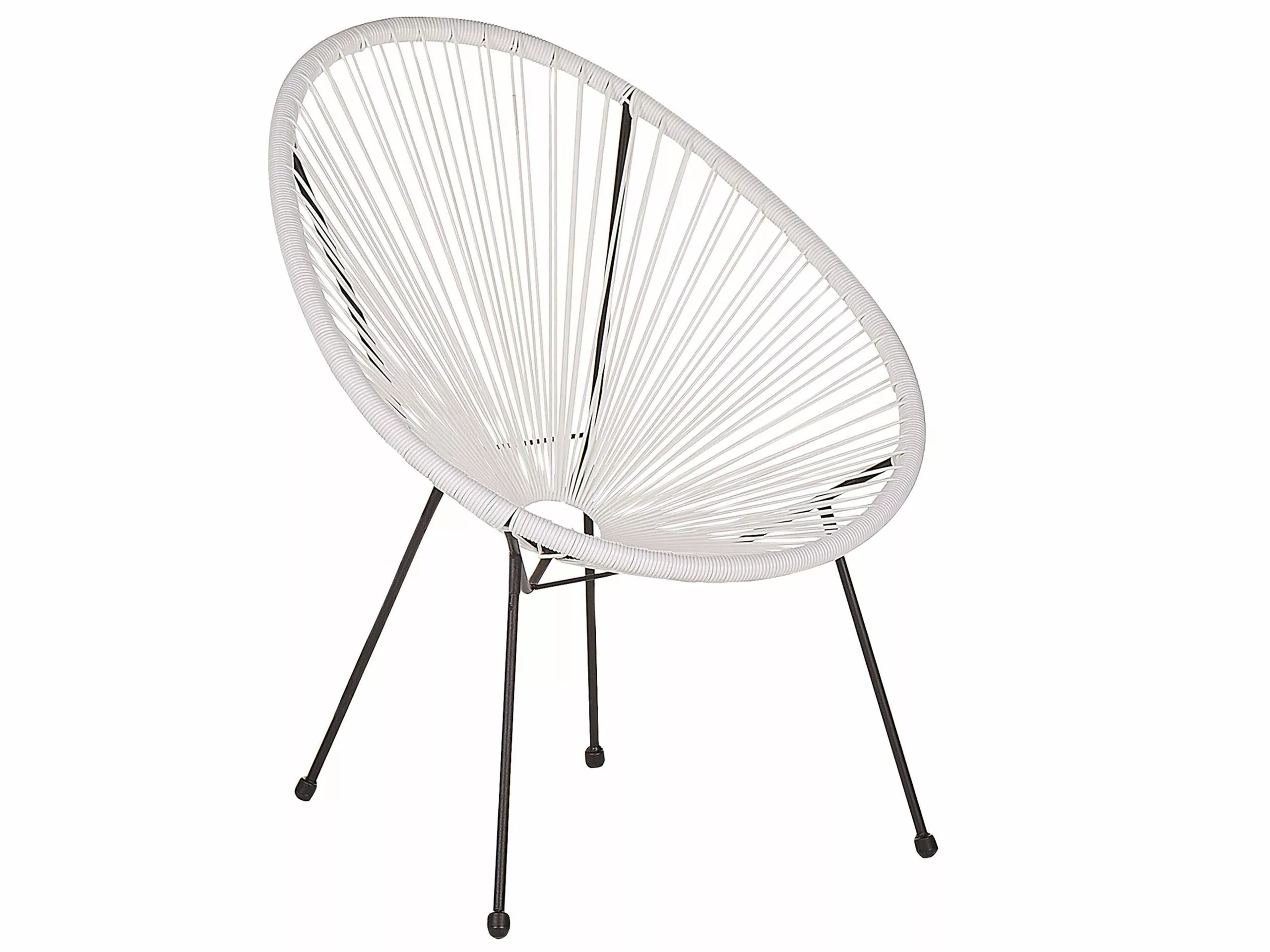 Beliani Zestaw 2 Krzeseł Z Technorattanu Biały ACAPULCO II - obrazek 5