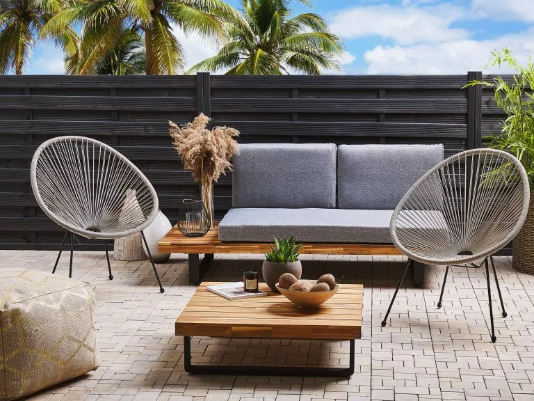 Beliani Zestaw 2 Krzeseł Z Technorattanu Jasnoszary ACAPULCO II - obrazek 2