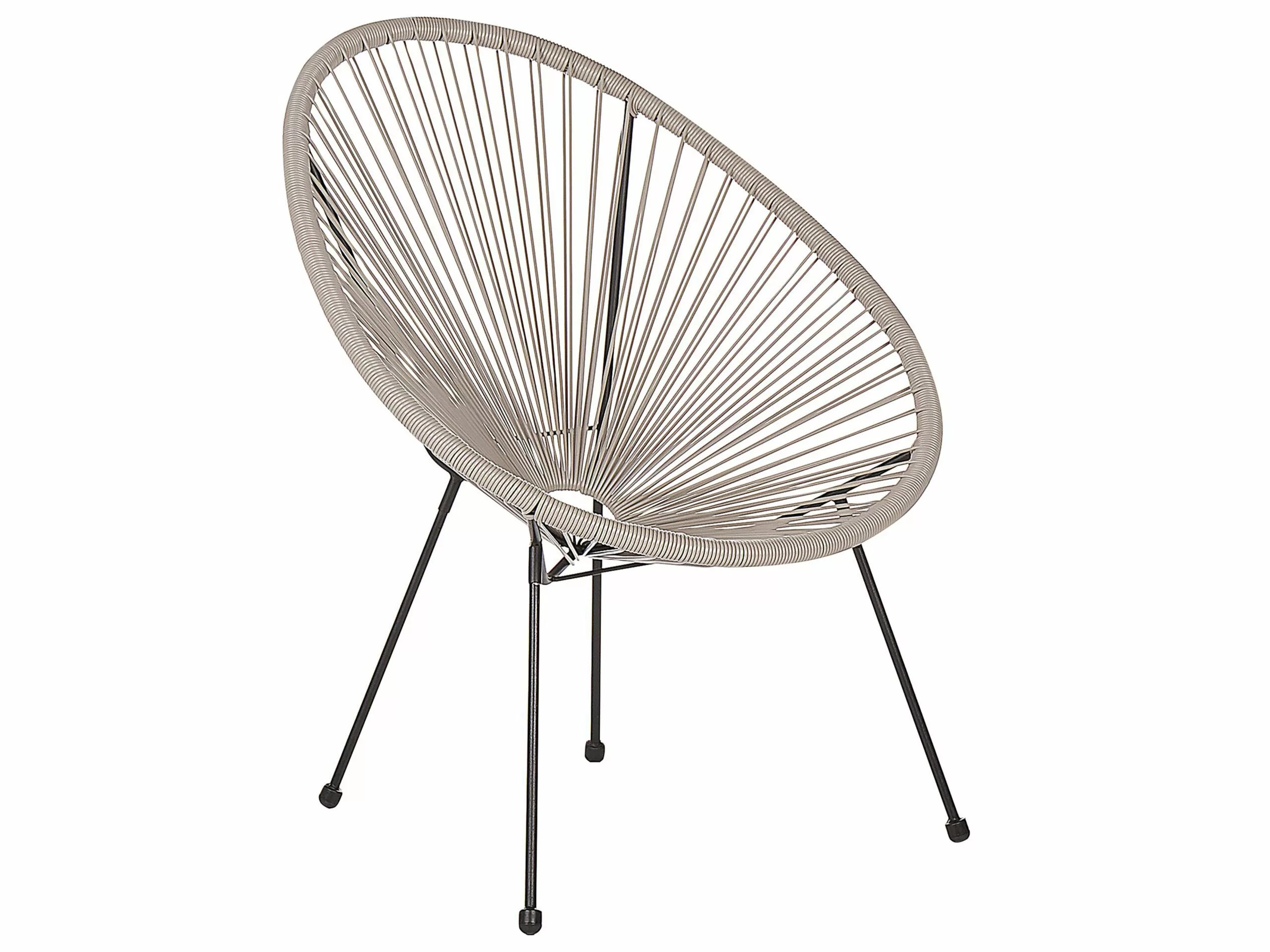 Beliani Zestaw 2 Krzeseł Z Technorattanu Jasnoszary ACAPULCO II - obrazek 5