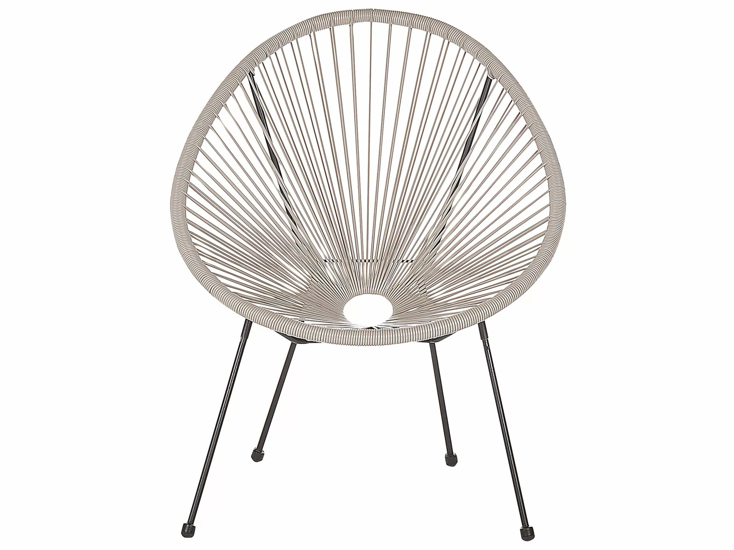 Beliani Zestaw 2 Krzeseł Z Technorattanu Jasnoszary ACAPULCO II - obrazek 6