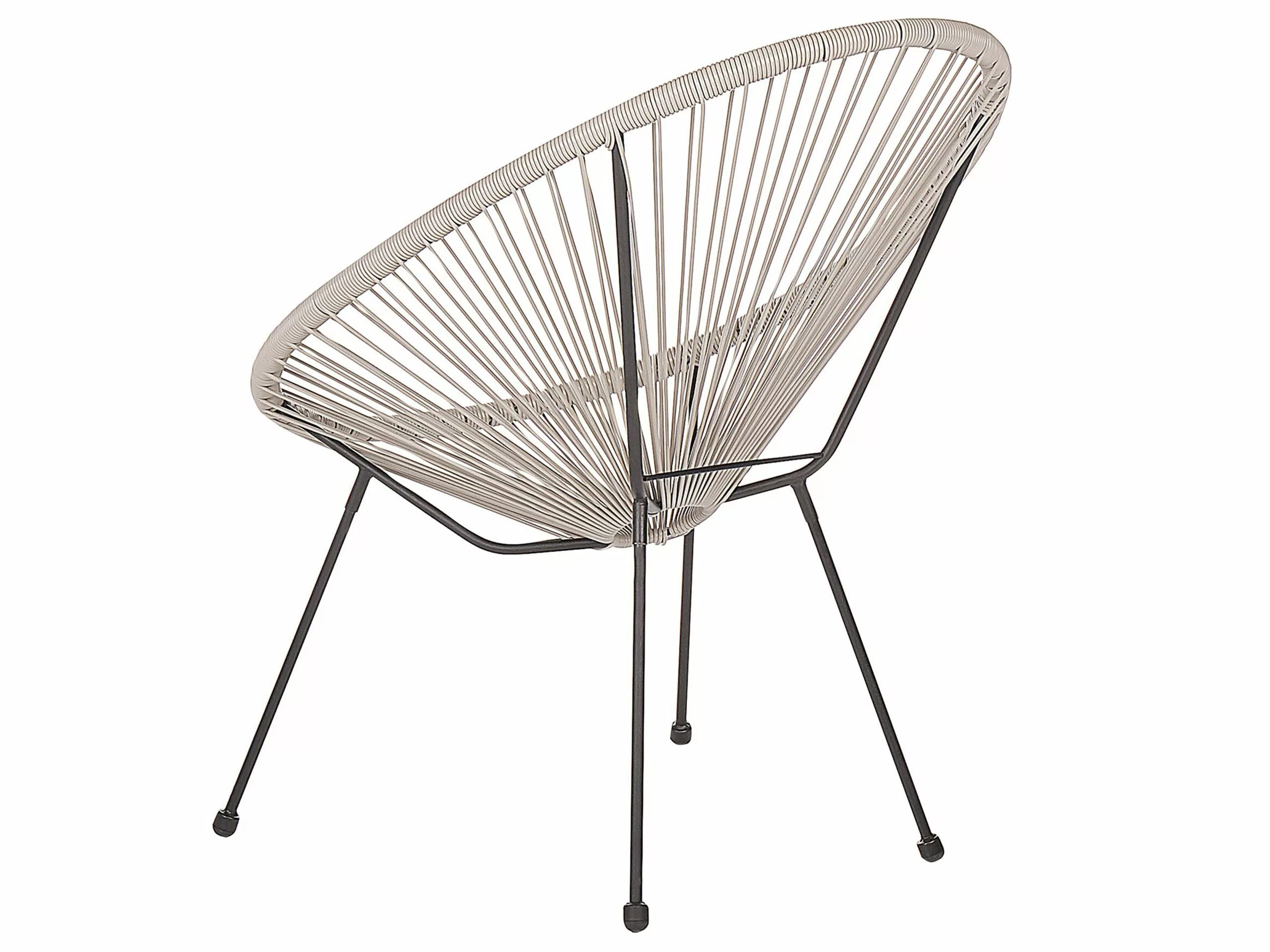 Beliani Zestaw 2 Krzeseł Z Technorattanu Jasnoszary ACAPULCO II - obrazek 7