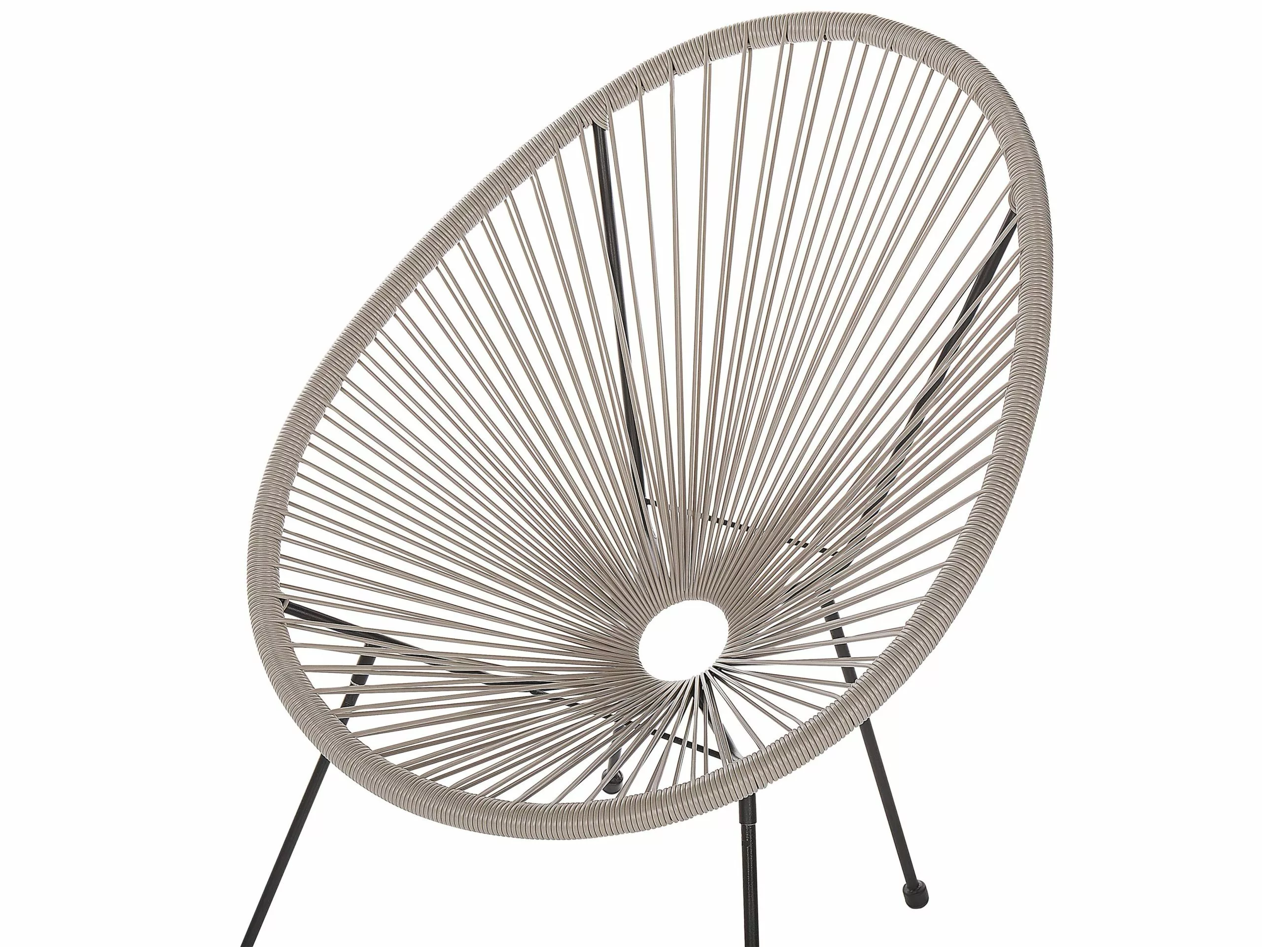 Beliani Zestaw 2 Krzeseł Z Technorattanu Jasnoszary ACAPULCO II - obrazek 8