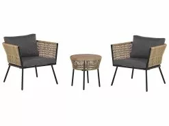 Beliani Zestaw Mebli Balkonowych Z Technorattanu Naturalny GARGANO