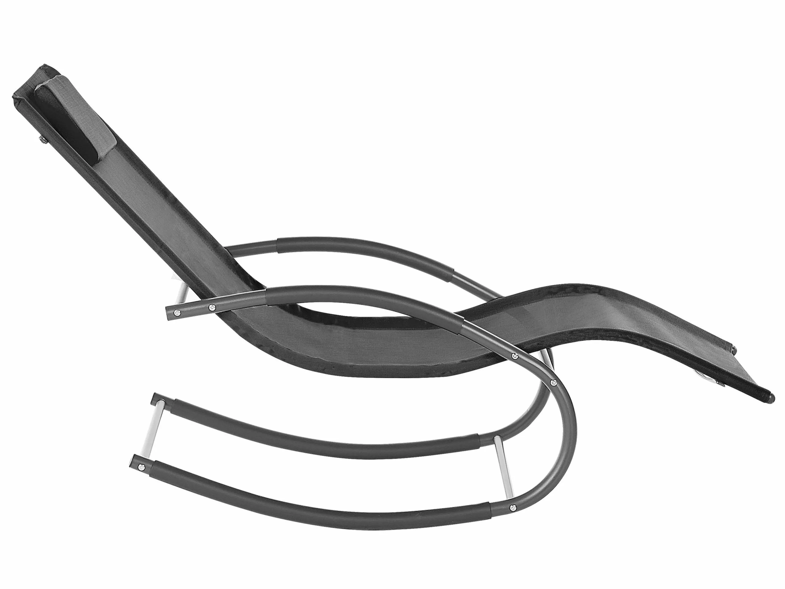 Beliani Leżak Ogrodowy Bujany Czarny CARANO II - obrazek 5