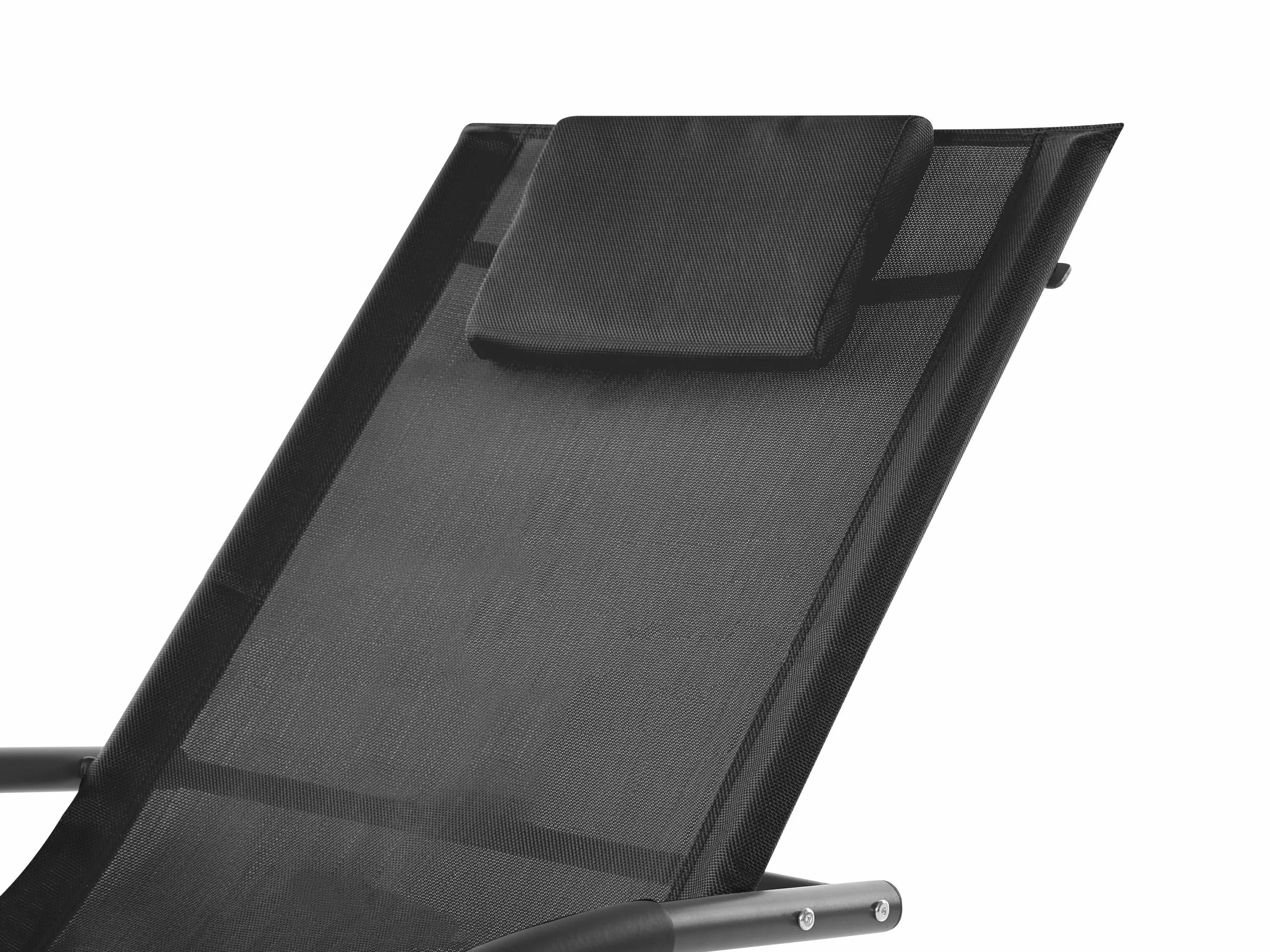 Beliani Leżak Ogrodowy Bujany Czarny CARANO II - obrazek 6