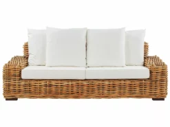Beliani Sofa Ogrodowa Rattanowa Naturalna FORLI