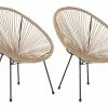 Beliani Zestaw 2 Krzeseł Z Technorattanu Naturalny ACAPULCO II