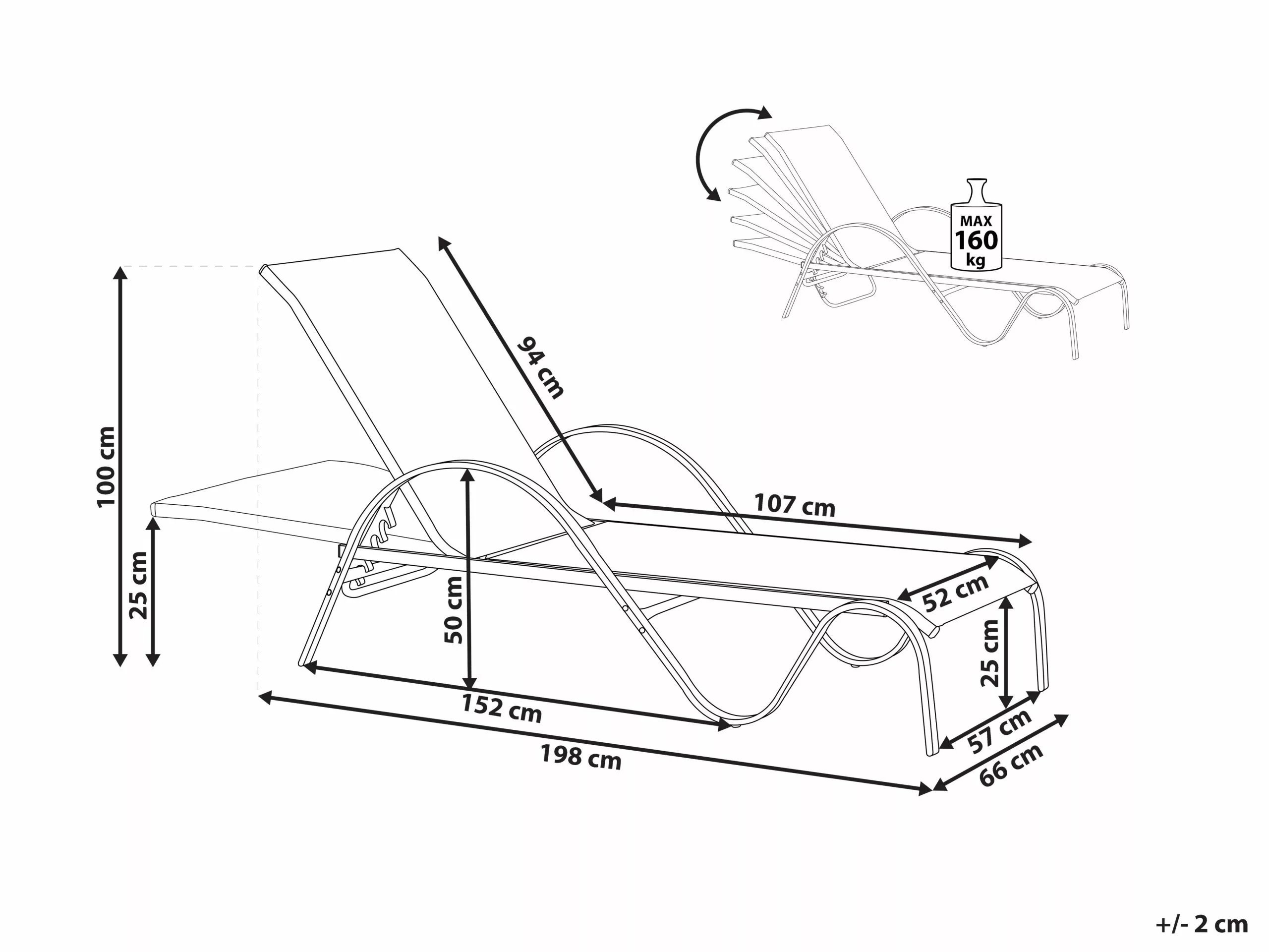 Beliani Leżak Ogrodowy Jasnobrązowy PROCIDA - obrazek 10