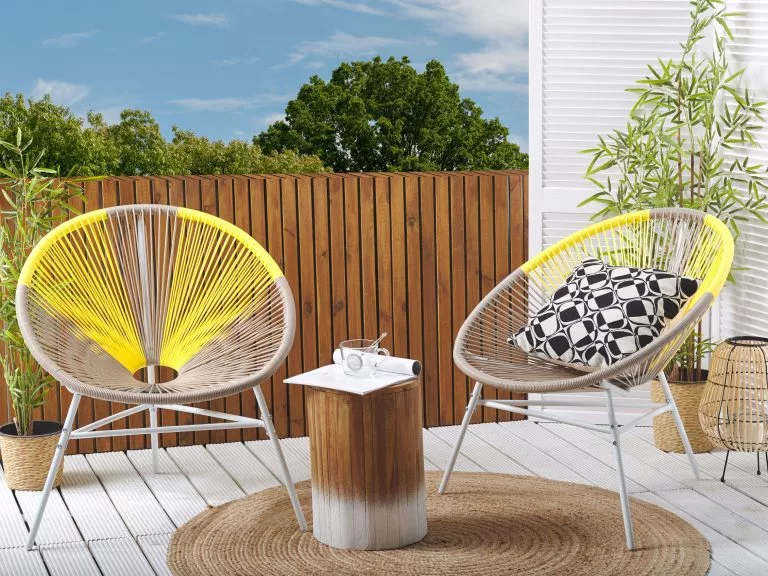 Beliani Zestaw 2 Krzeseł Z Technorattanu Beżowo-żółty ACAPULCO - obrazek 4