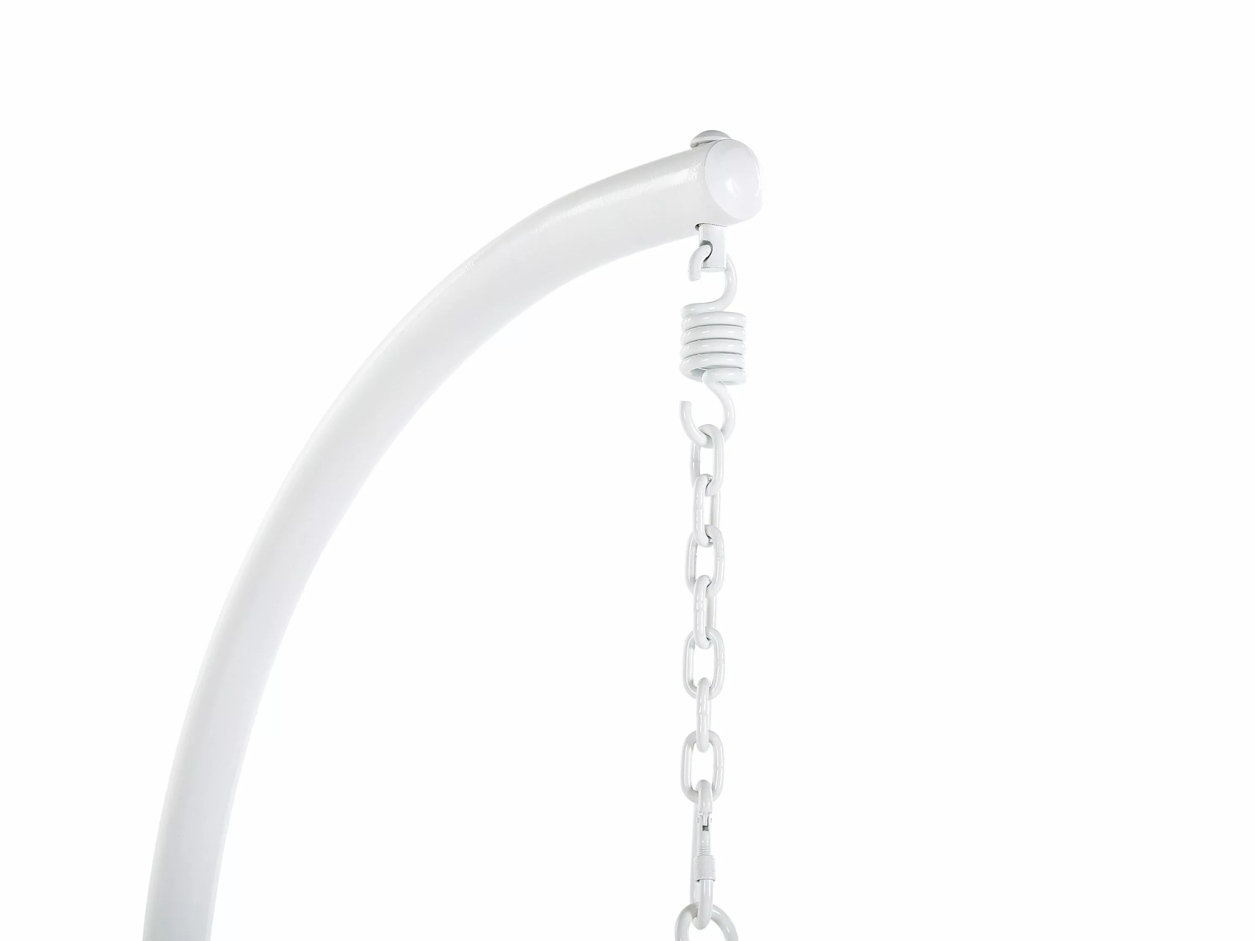 Beliani Fotel Wiszący Ze Stojakiem Z Technorattanu Biały ALBA - obrazek 9