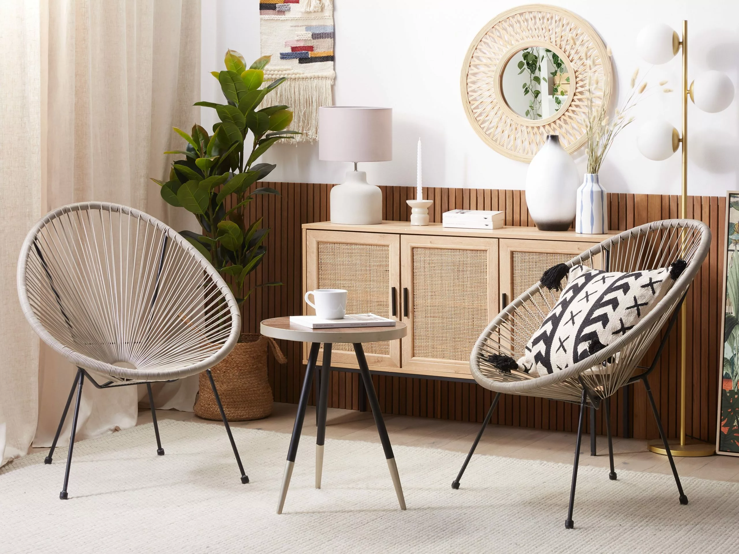 Beliani Zestaw 2 Krzeseł Z Technorattanu Jasnoszary ACAPULCO II - obrazek 3