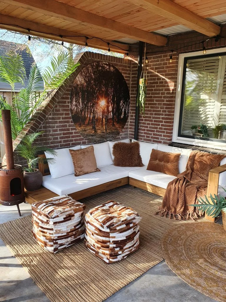 Beliani Zestaw Ogrodowy Drewno Akacjowe 5-osobowy Lewostronny Złamana Biel MARETTIMO - obrazek 7