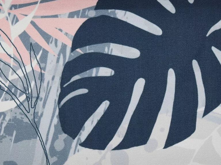 Beliani Zestaw 2 Leżaków Ogrodowych Ciemne Drewno Akacjowe Wzór W Liście Palmowe Niebieski ANZIO - obrazek 10