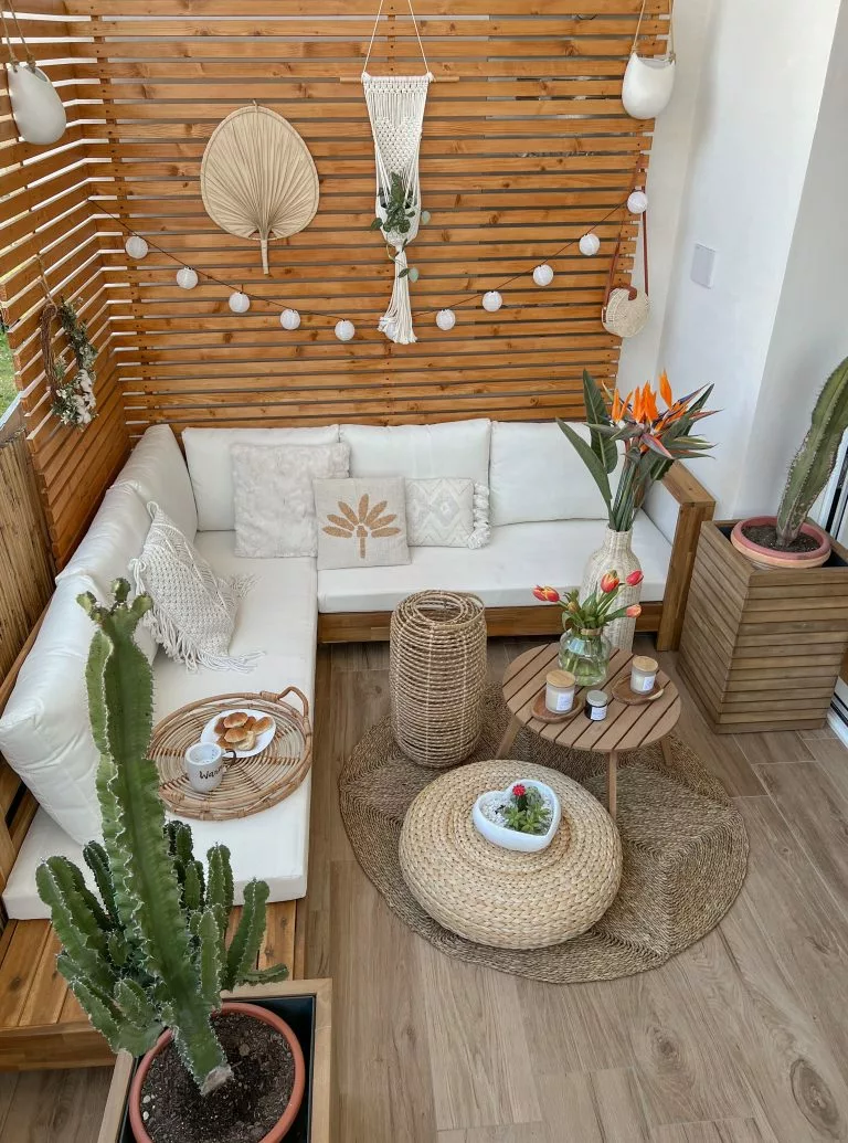 Beliani Zestaw Ogrodowy Drewno Akacjowe 5-osobowy Lewostronny Złamana Biel MARETTIMO - obrazek 8