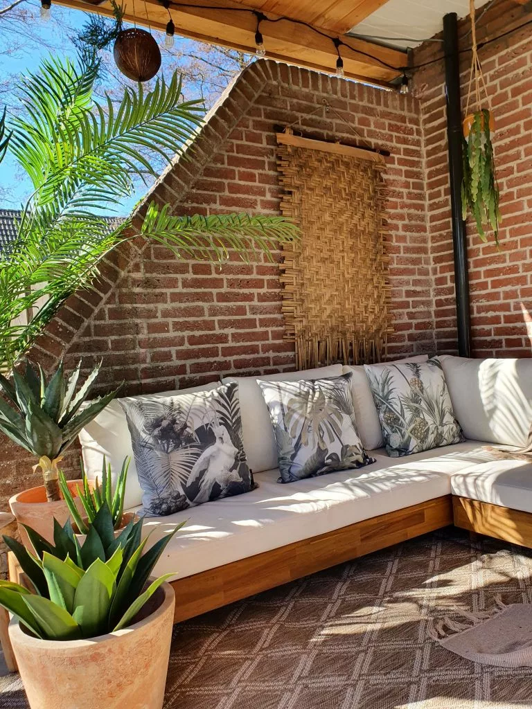 Beliani Zestaw Ogrodowy Drewno Akacjowe 5-osobowy Lewostronny Złamana Biel MARETTIMO - obrazek 10