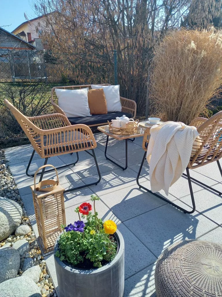 Beliani Zestaw Ogrodowy Z Technorattanu 4-osobowy Naturalny MINORI - obrazek 3