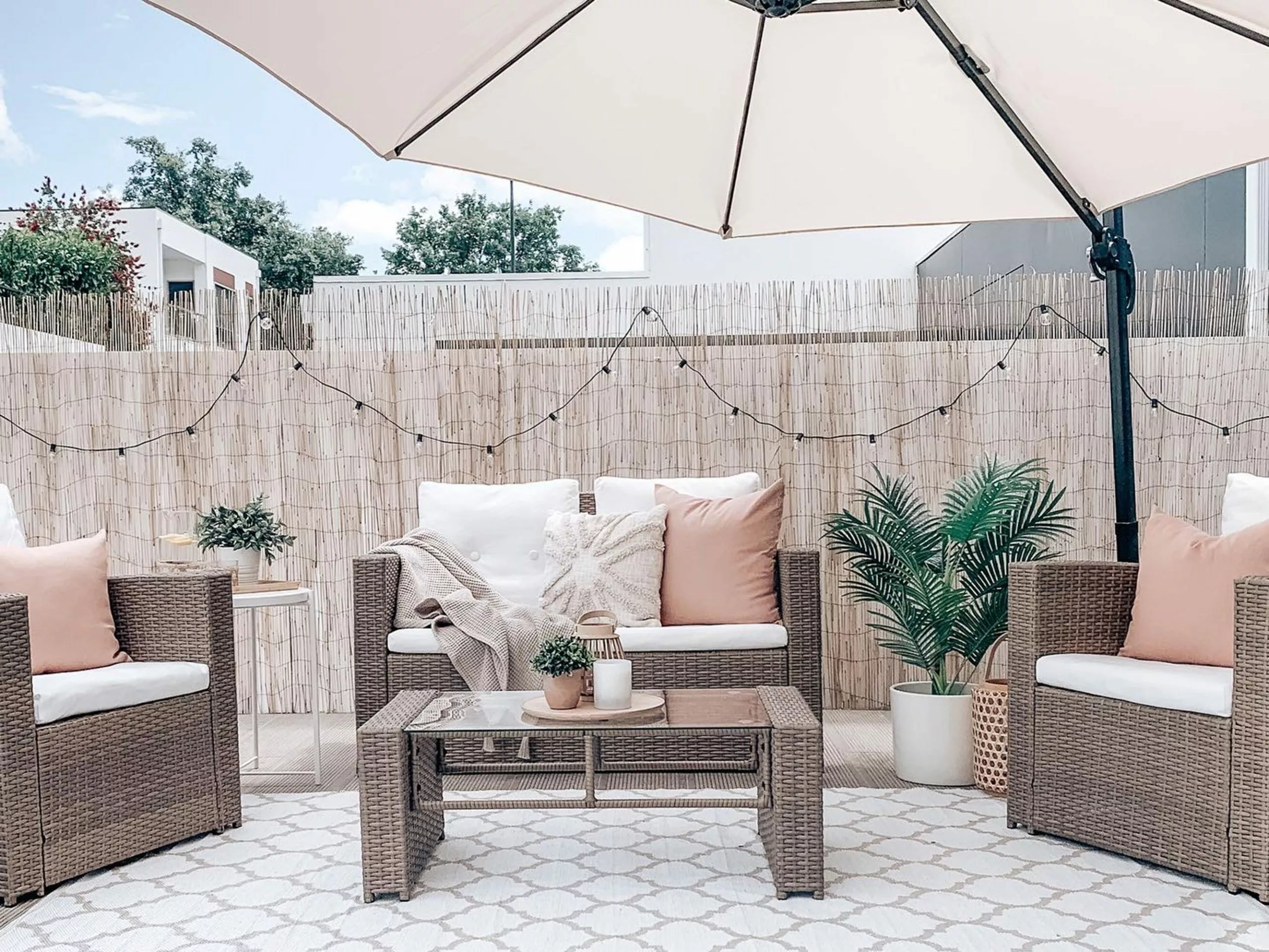 Beliani Zestaw Ogrodowy Z Technorattanu 4-osobowy Jasnobrązowy LUCA - obrazek 4