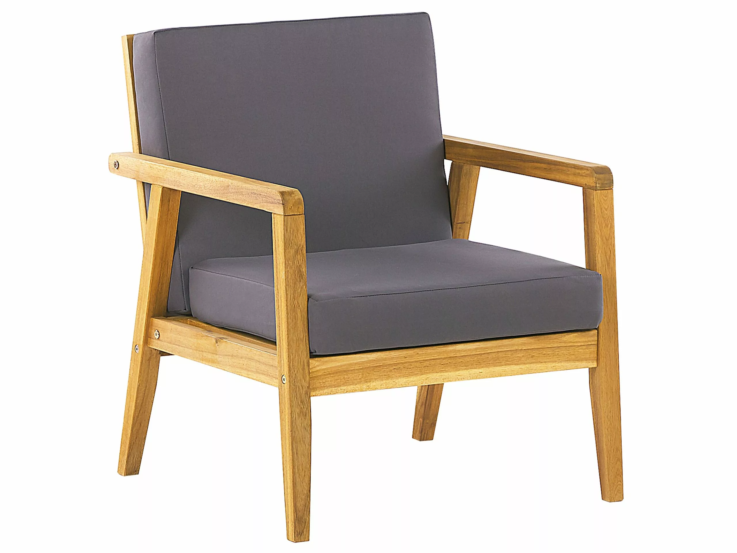 Beliani Zestaw Ogrodowy Drewniany 4-osobowy Ciemnoszary PALLANO - obrazek 7