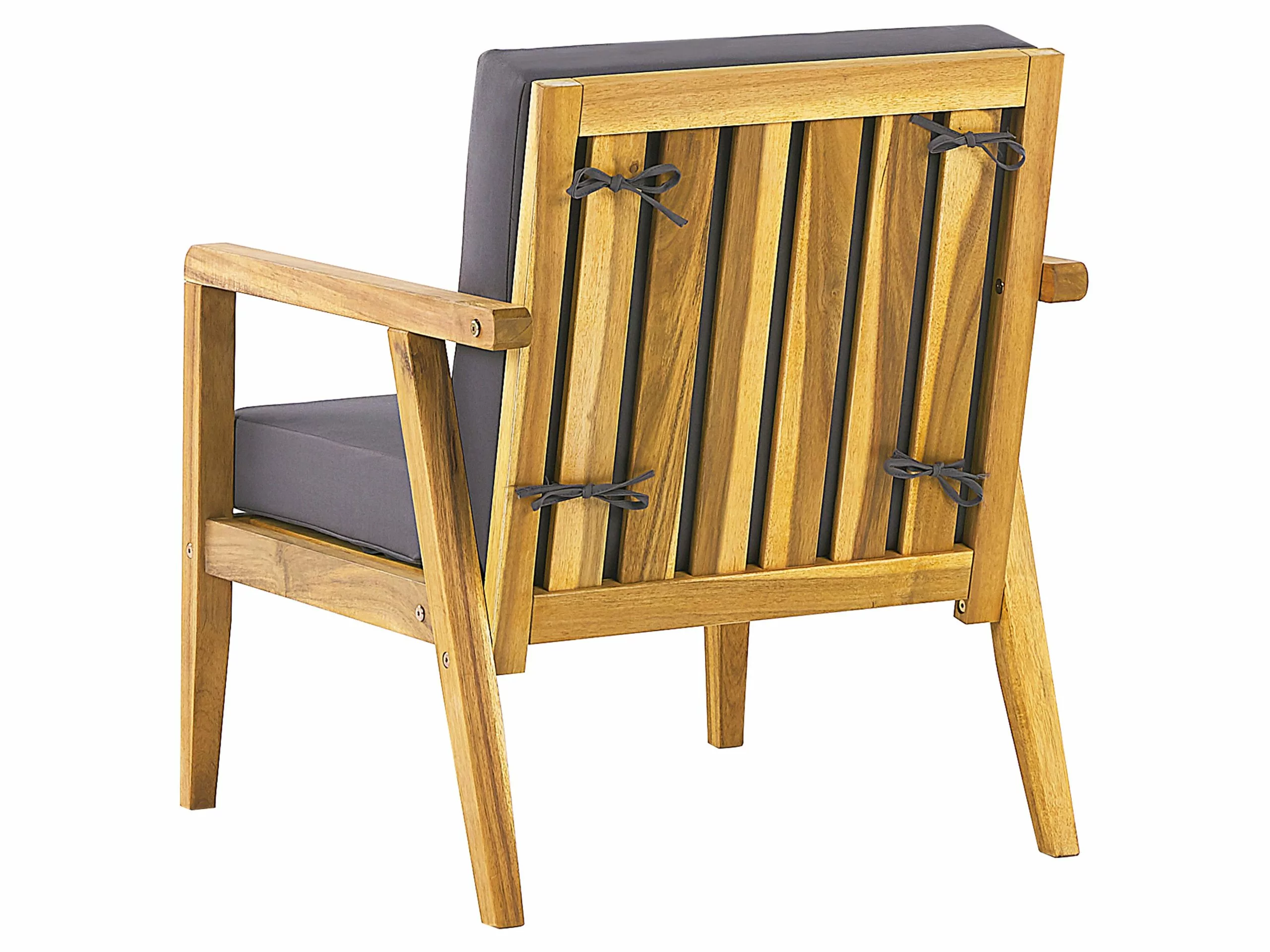 Beliani Zestaw Ogrodowy Drewniany 4-osobowy Ciemnoszary PALLANO - obrazek 8