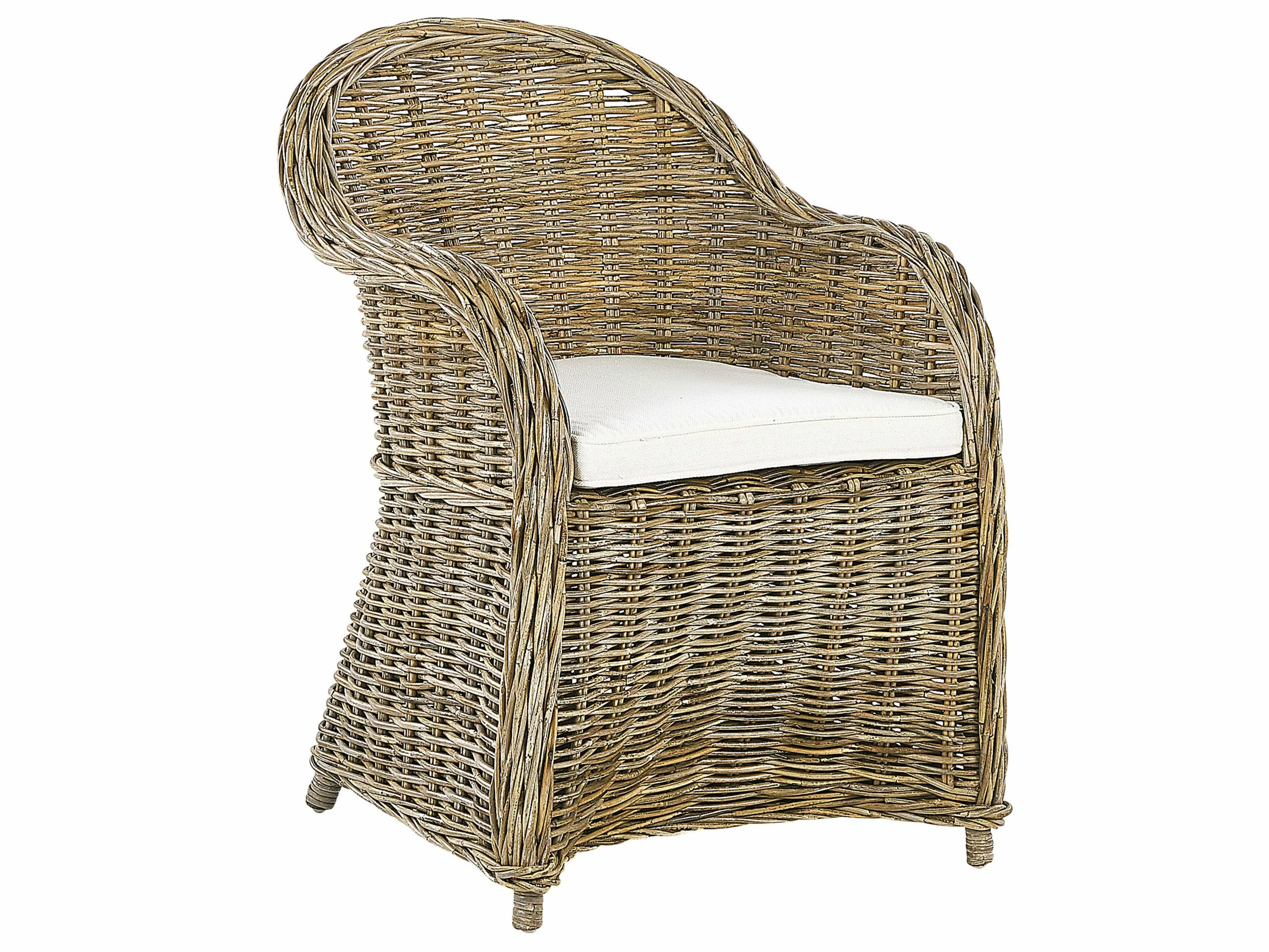 Beliani Fotel Ogrodowy Rattanowy Naturalny SUSUA