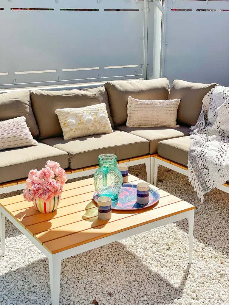 Beliani Zestaw Ogrodowy 5-osobowy Lewostronny Szary POSITANO - obrazek 5