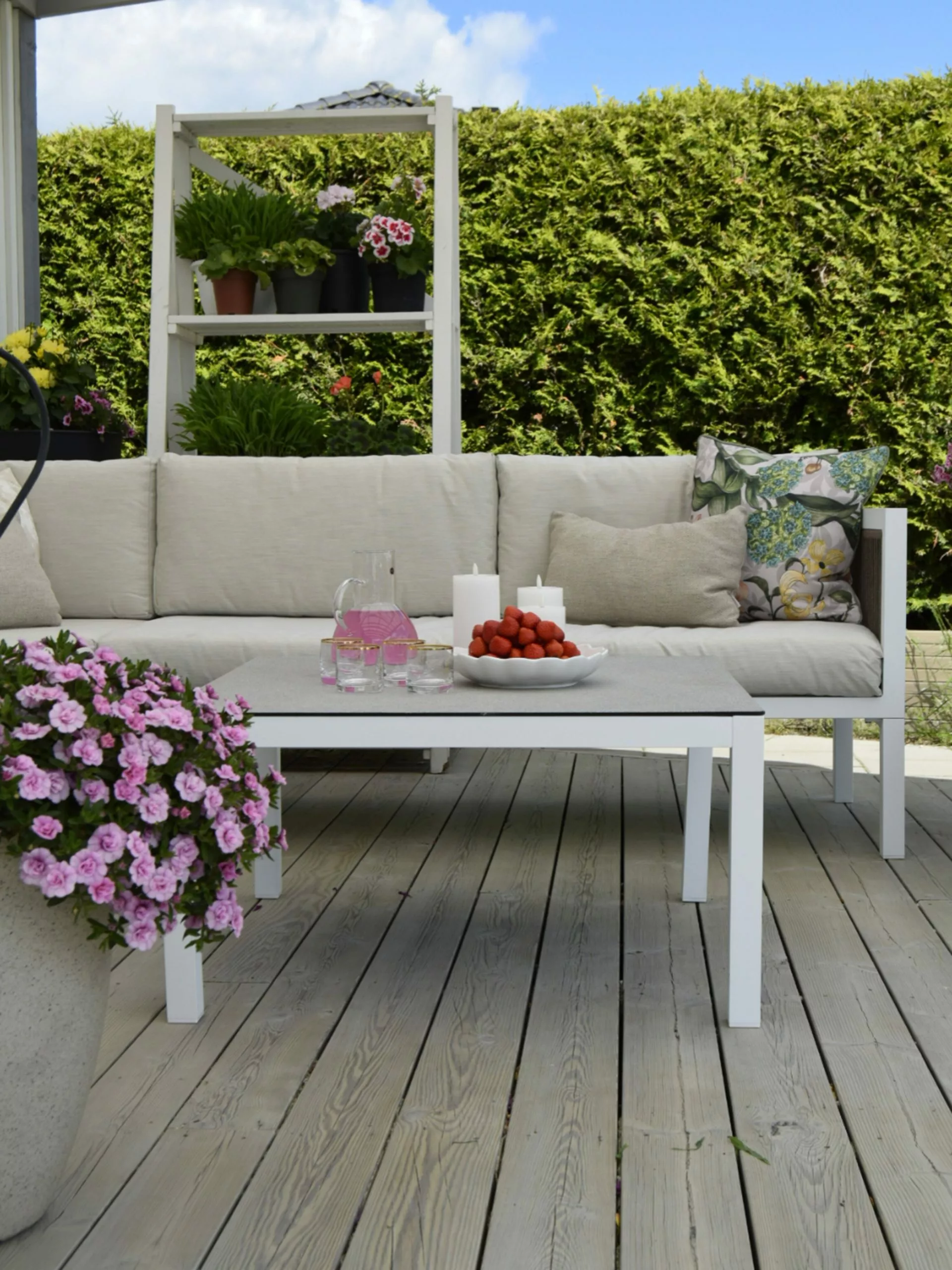 Beliani Zestaw Ogrodowy 4-osobowy Lewostronny Beżowy BORELLO - obrazek 3