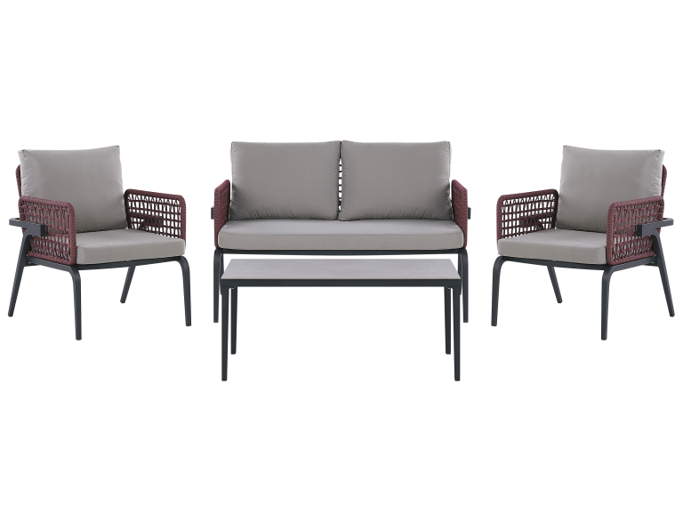 Beliani Zestaw Ogrodowy 4-osobowy Szary SCIACCA