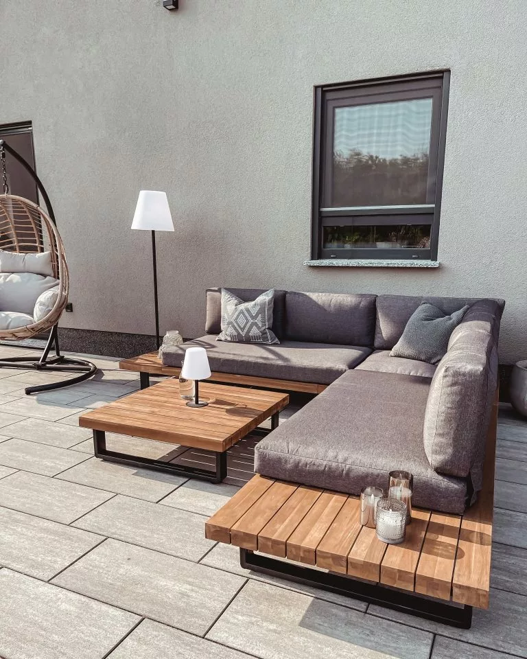 Beliani Zestaw Ogrodowy Drewniany 5-osobowy Szary MYKONOS - obrazek 10