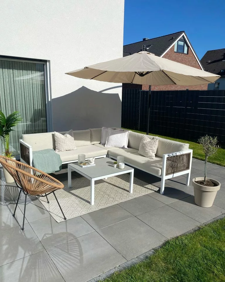 Beliani Zestaw Ogrodowy 4-osobowy Lewostronny Beżowy BORELLO - obrazek 5