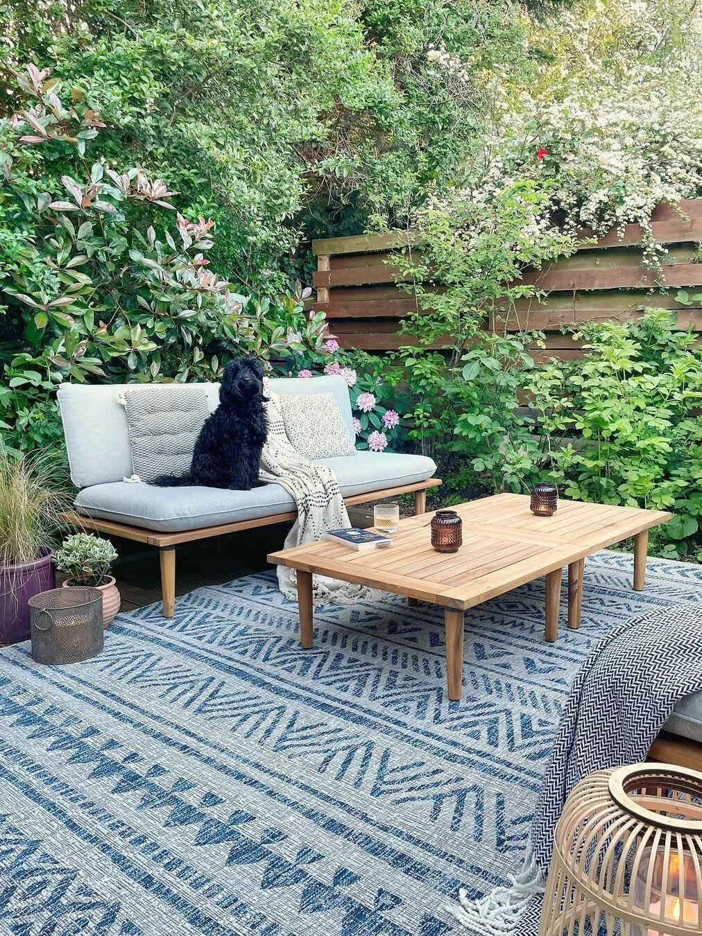 Beliani Zestaw Ogrodowy Drewniany 4-osobowy Szary FRASCATI - obrazek 8