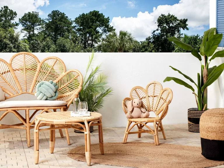 Beliani Fotel Paw Rattanowy Dla Dzieci Naturalny FLORENTINE II - obrazek 2