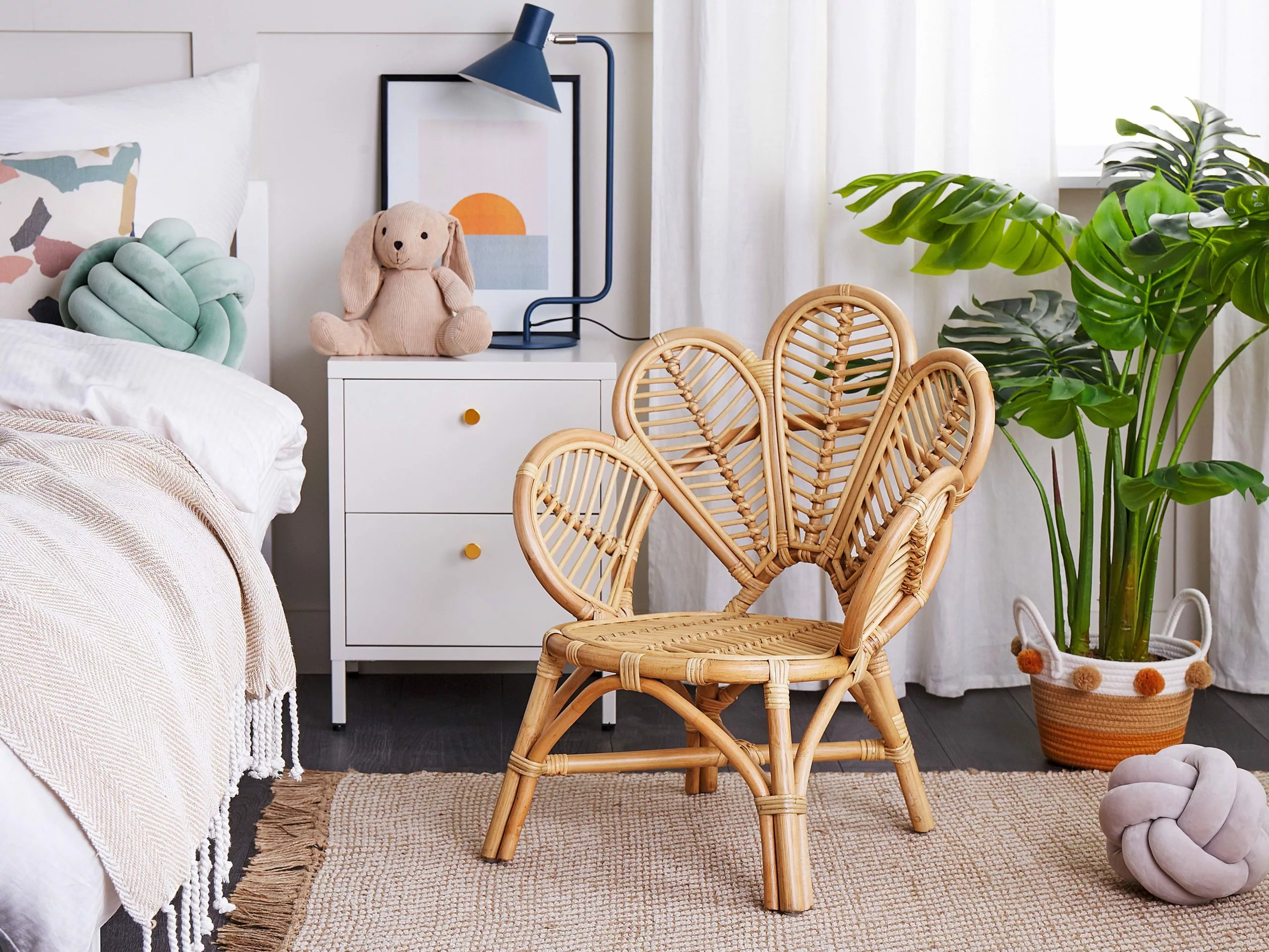 Beliani Fotel Paw Rattanowy Dla Dzieci Naturalny FLORENTINE II - obrazek 3