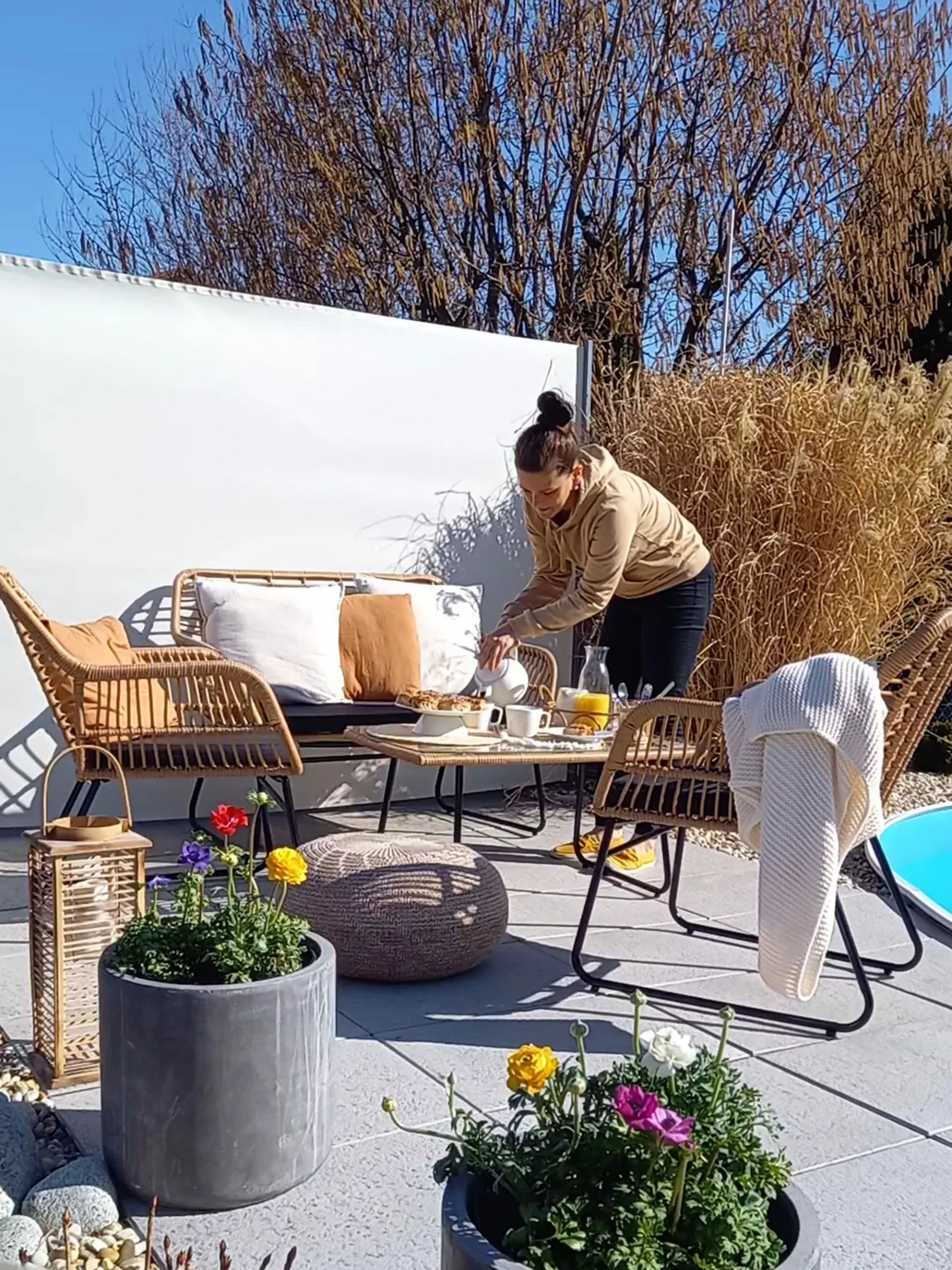 Beliani Zestaw Ogrodowy Z Technorattanu 4-osobowy Naturalny MINORI - obrazek 10