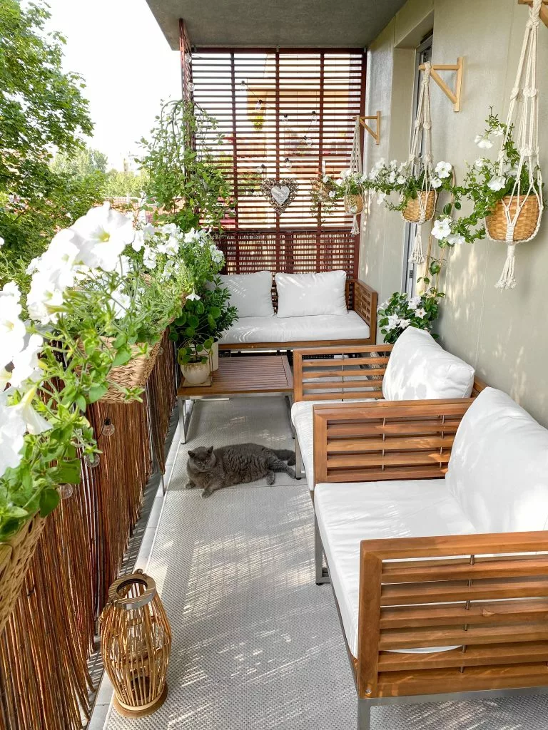 Beliani Zestaw Ogrodowy Drewniany 4-osobowy Biały BERMUDA - obrazek 10