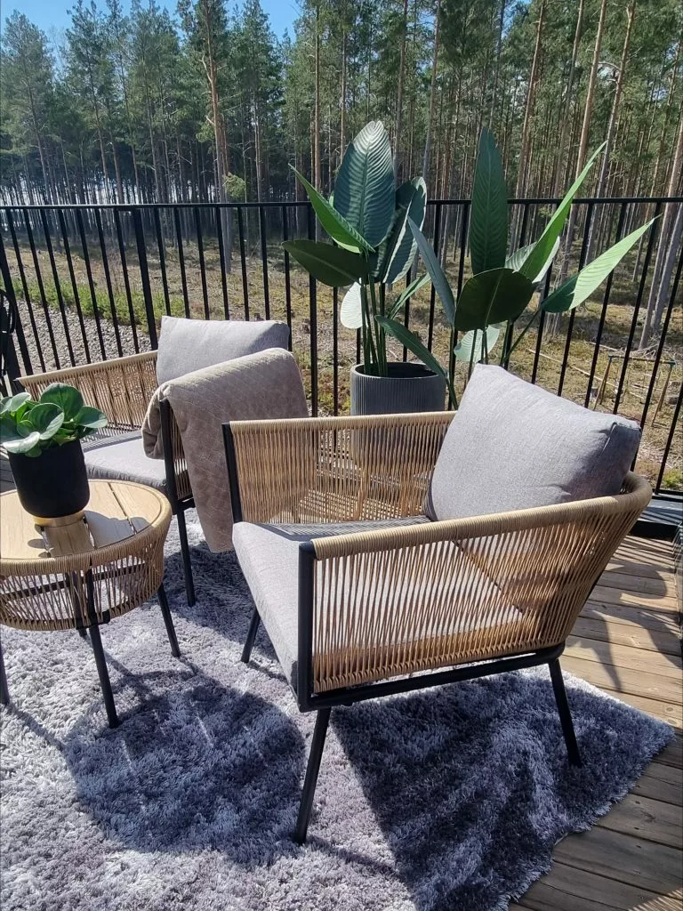 Beliani Zestaw Mebli Balkonowych Z Technorattanu Naturalny GARGANO - obrazek 6