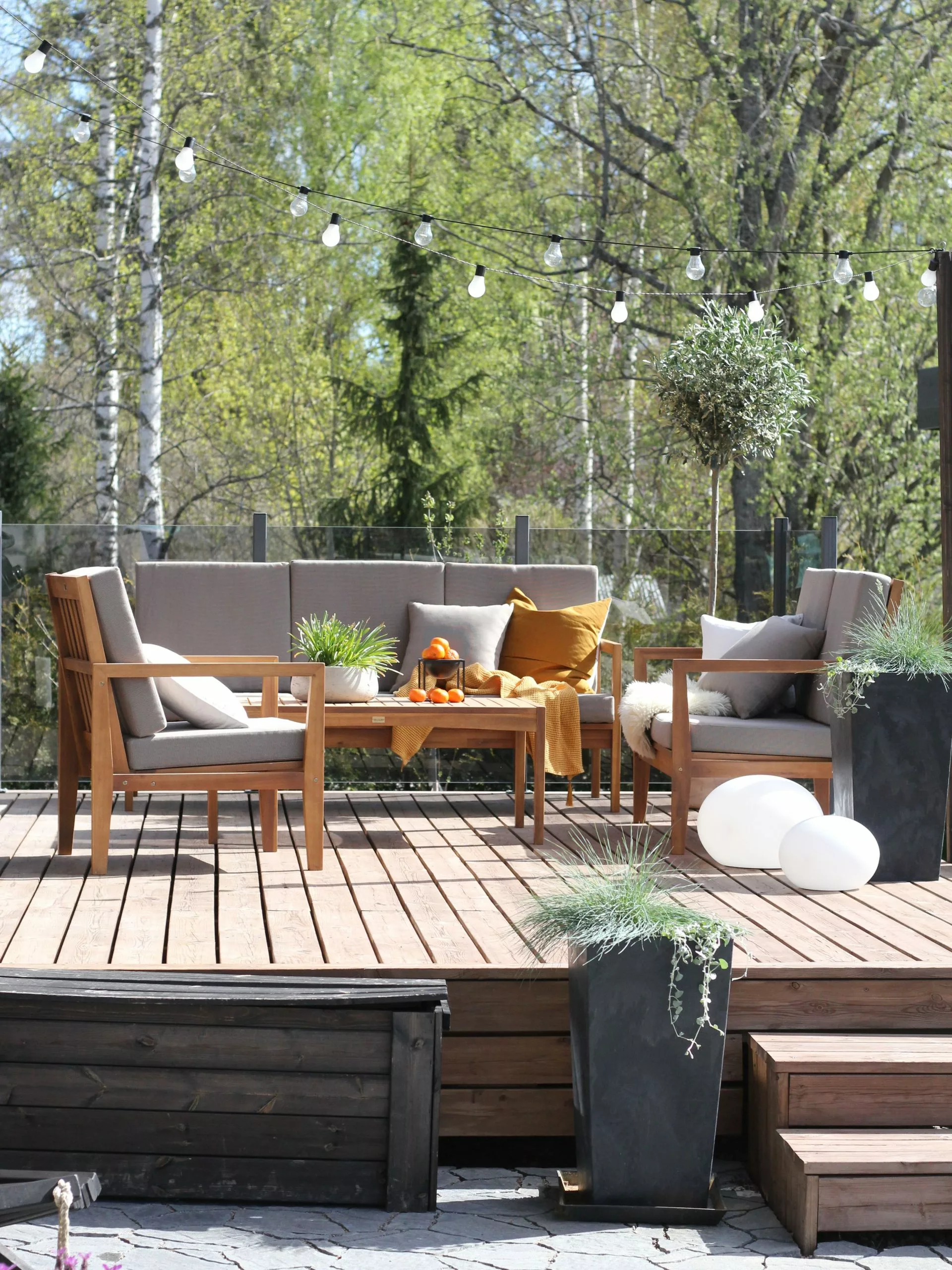 Beliani Zestaw Ogrodowy Z Certyfikowanego Drewna 7-osobowy Szary PATAJA - obrazek 3