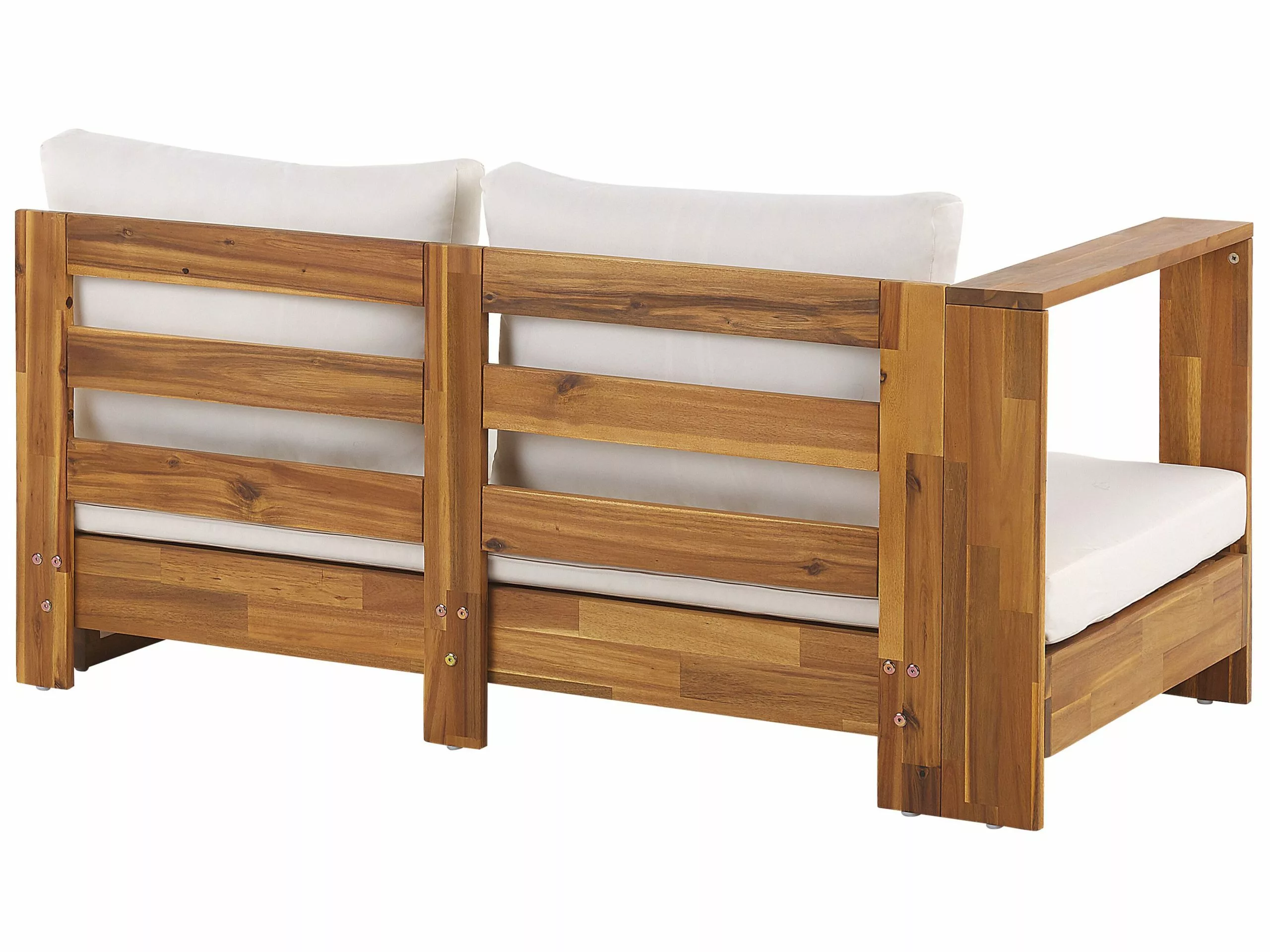 Beliani Zestaw Ogrodowy Drewno Akacjowe 5-osobowy Prawostronny Złamana Biel MARETTIMO - obrazek 7